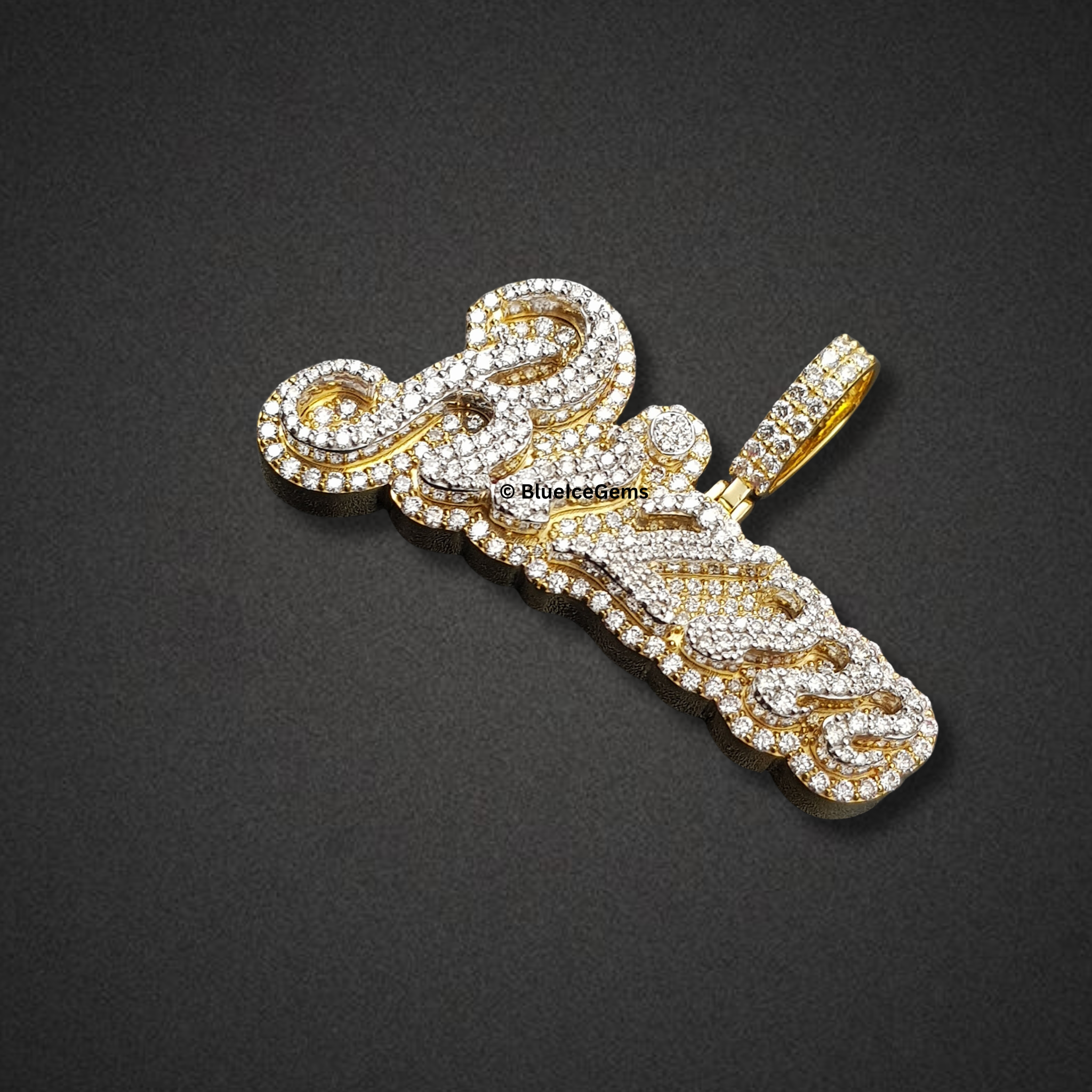 The "Rizm" Diamond Script Pendant