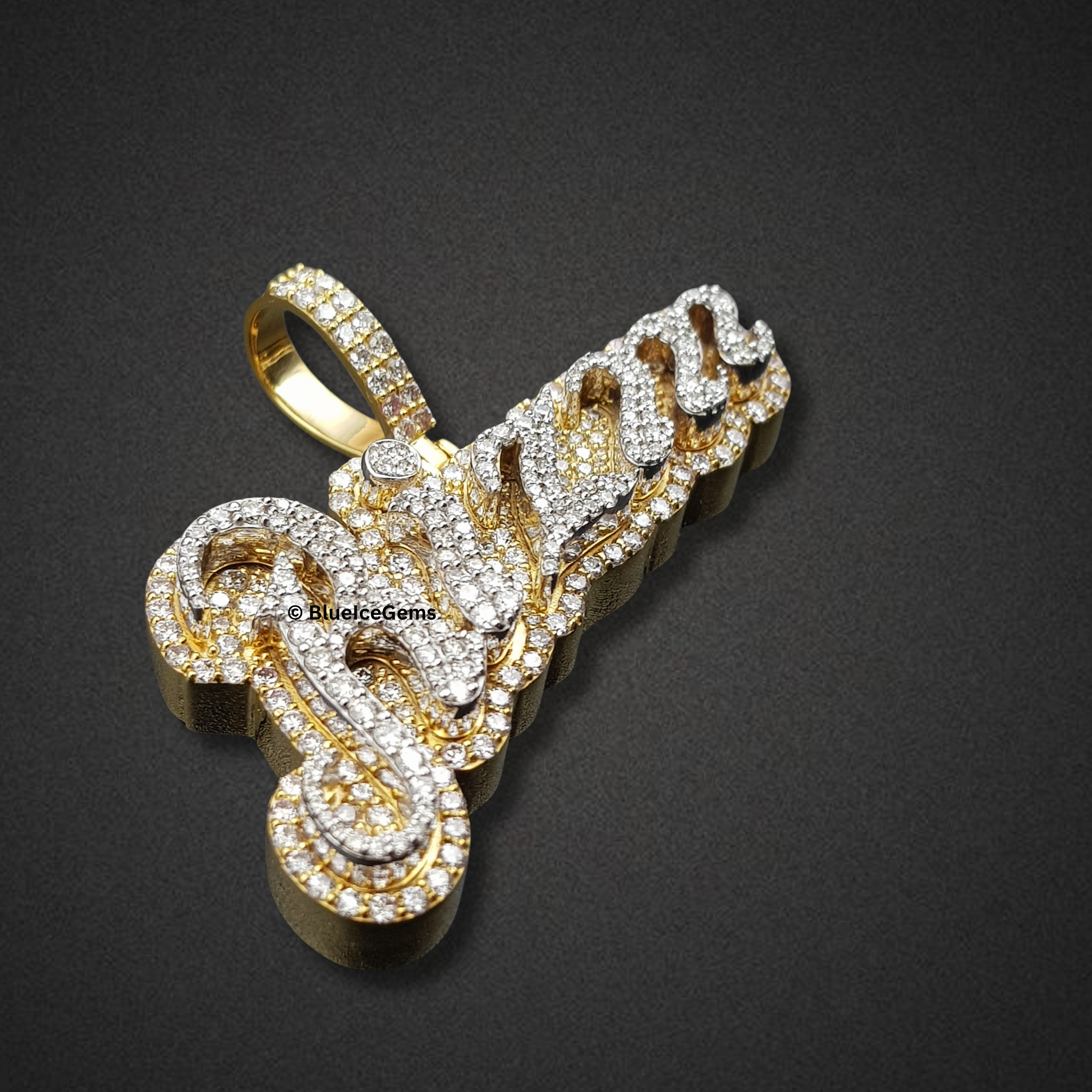 The "Rizm" Diamond Script Pendant