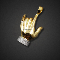 The "Rock On" Diamond Hand Pendant