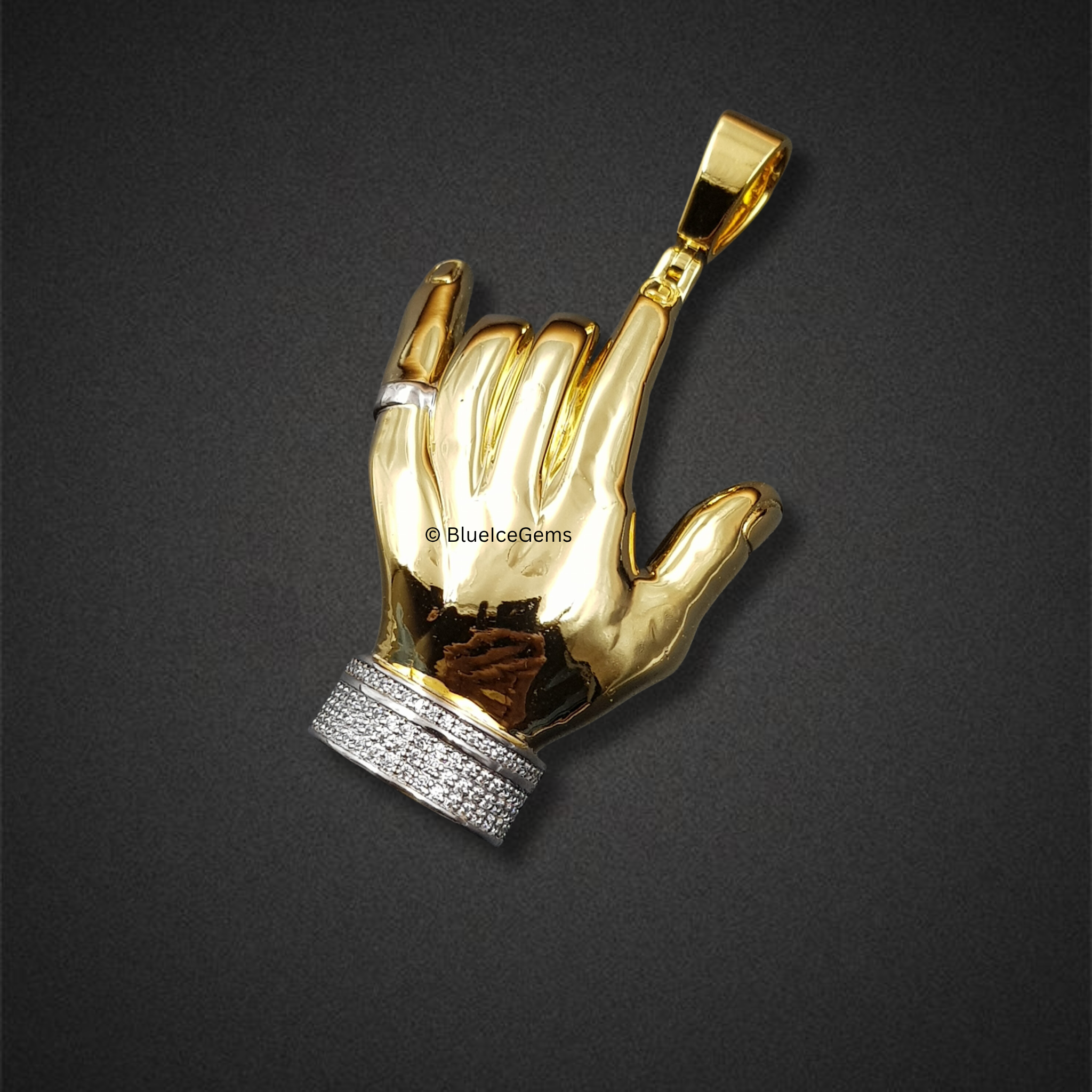 The "Rock On" Diamond Hand Pendant