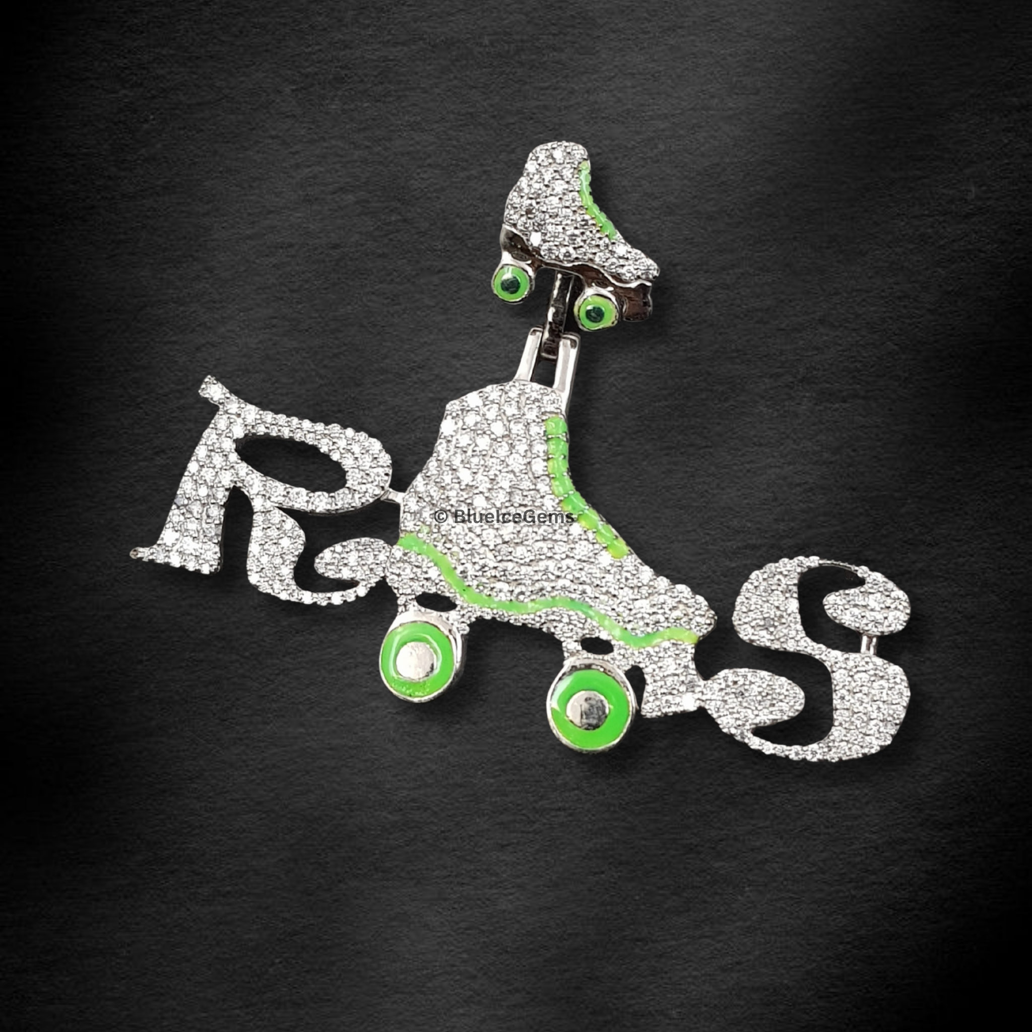The "Rollerskate RS" Diamond & Enamel Pendant