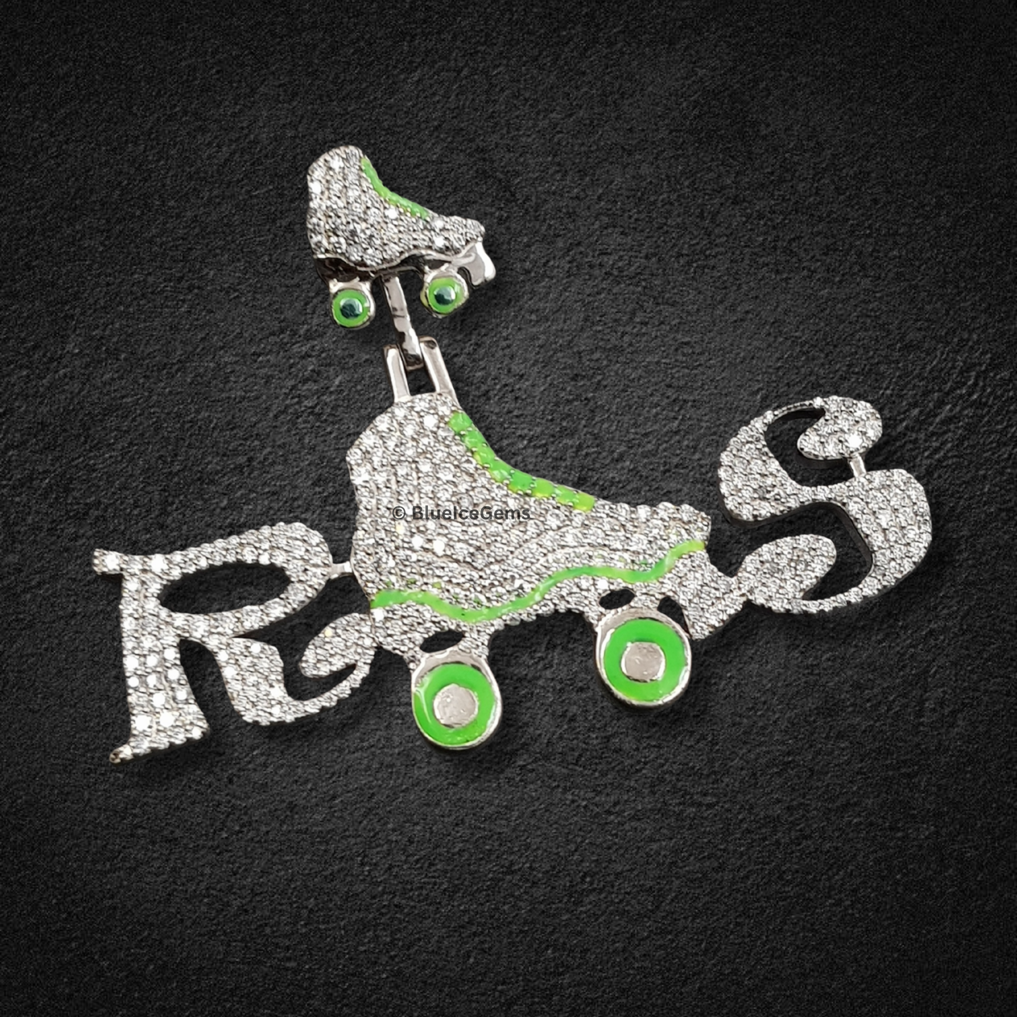The "Rollerskate RS" Diamond & Enamel Pendant