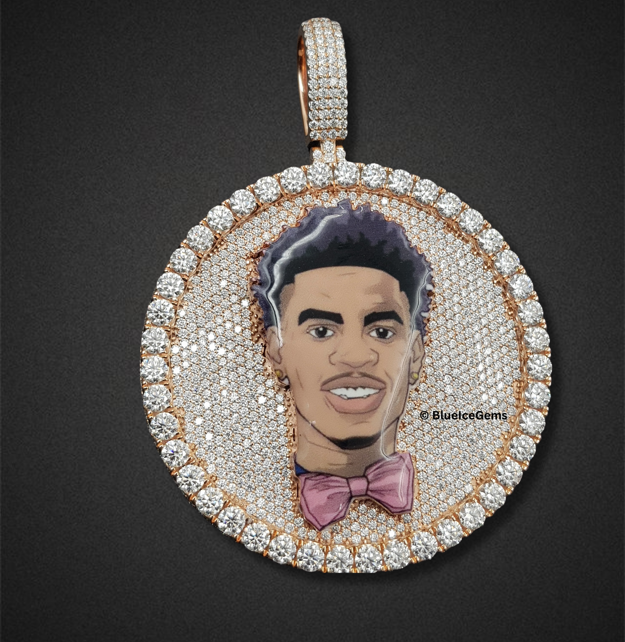 The "Rose Gold Portrait" Diamond Medallion Pendant