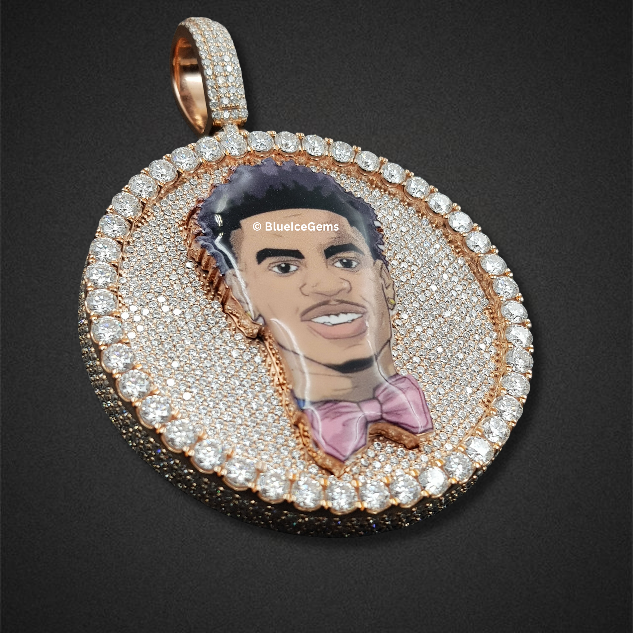 The "Rose Gold Portrait" Diamond Medallion Pendant