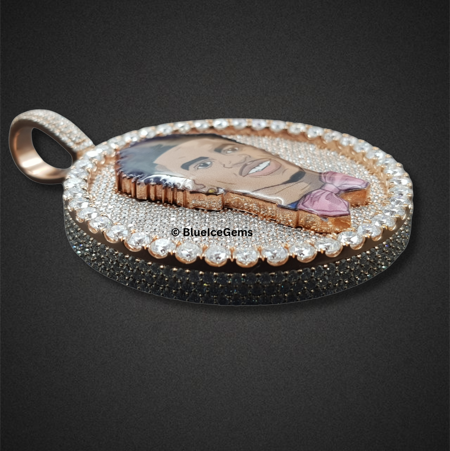 The "Rose Gold Portrait" Diamond Medallion Pendant