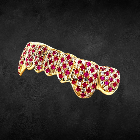 The "Ruby Reign" Diamond & Ruby Grillz