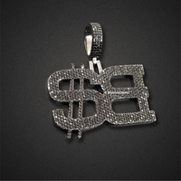 The "SB" Black Diamond Dollar Pendant