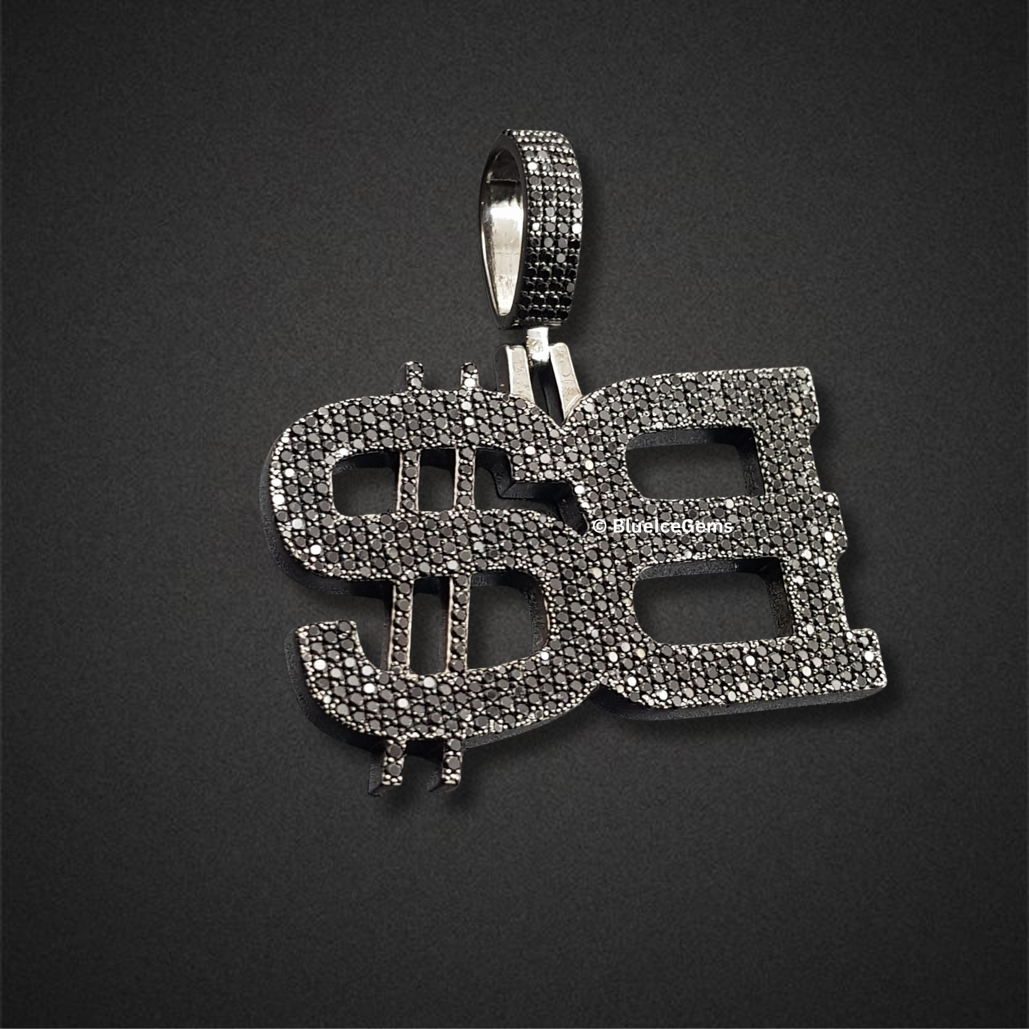 The "SB" Black Diamond Dollar Pendant