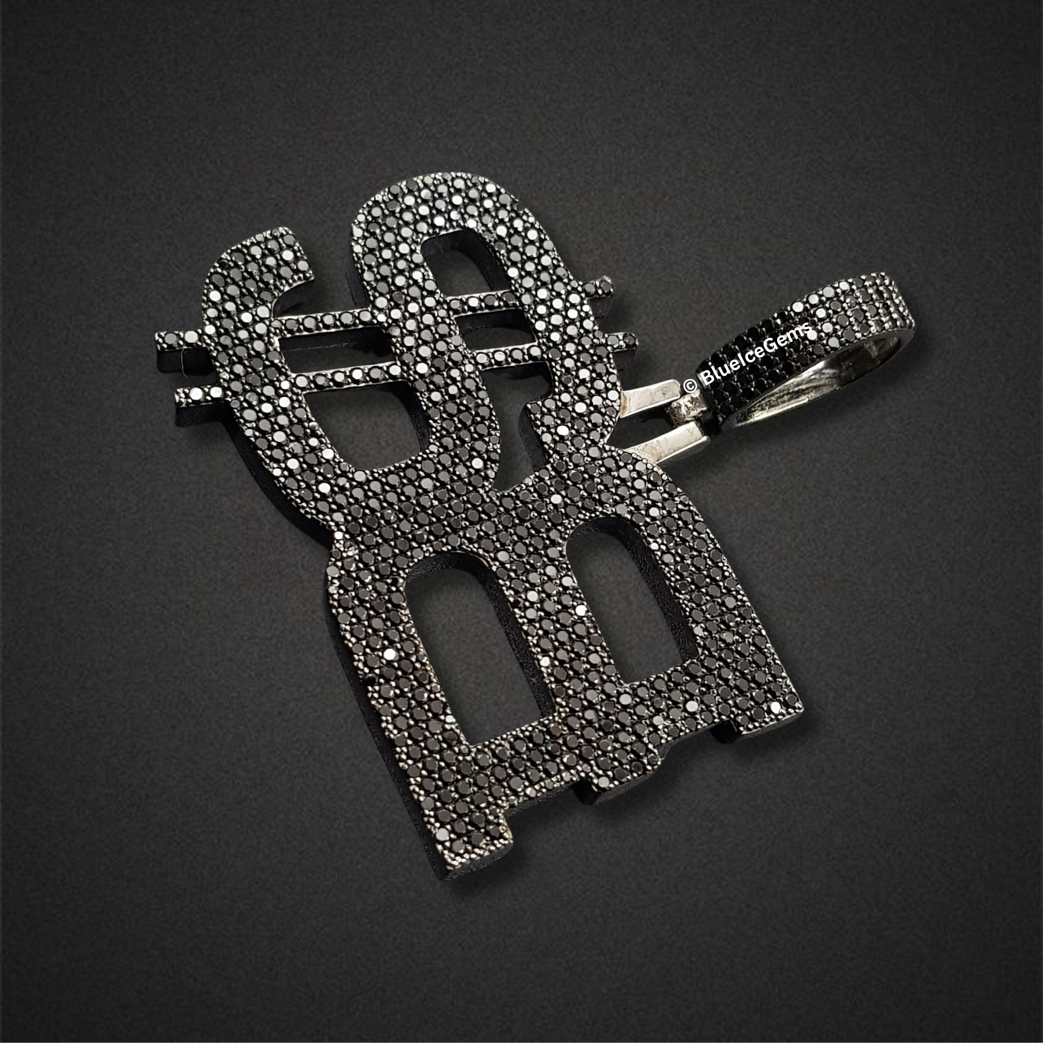 The "SB" Black Diamond Dollar Pendant