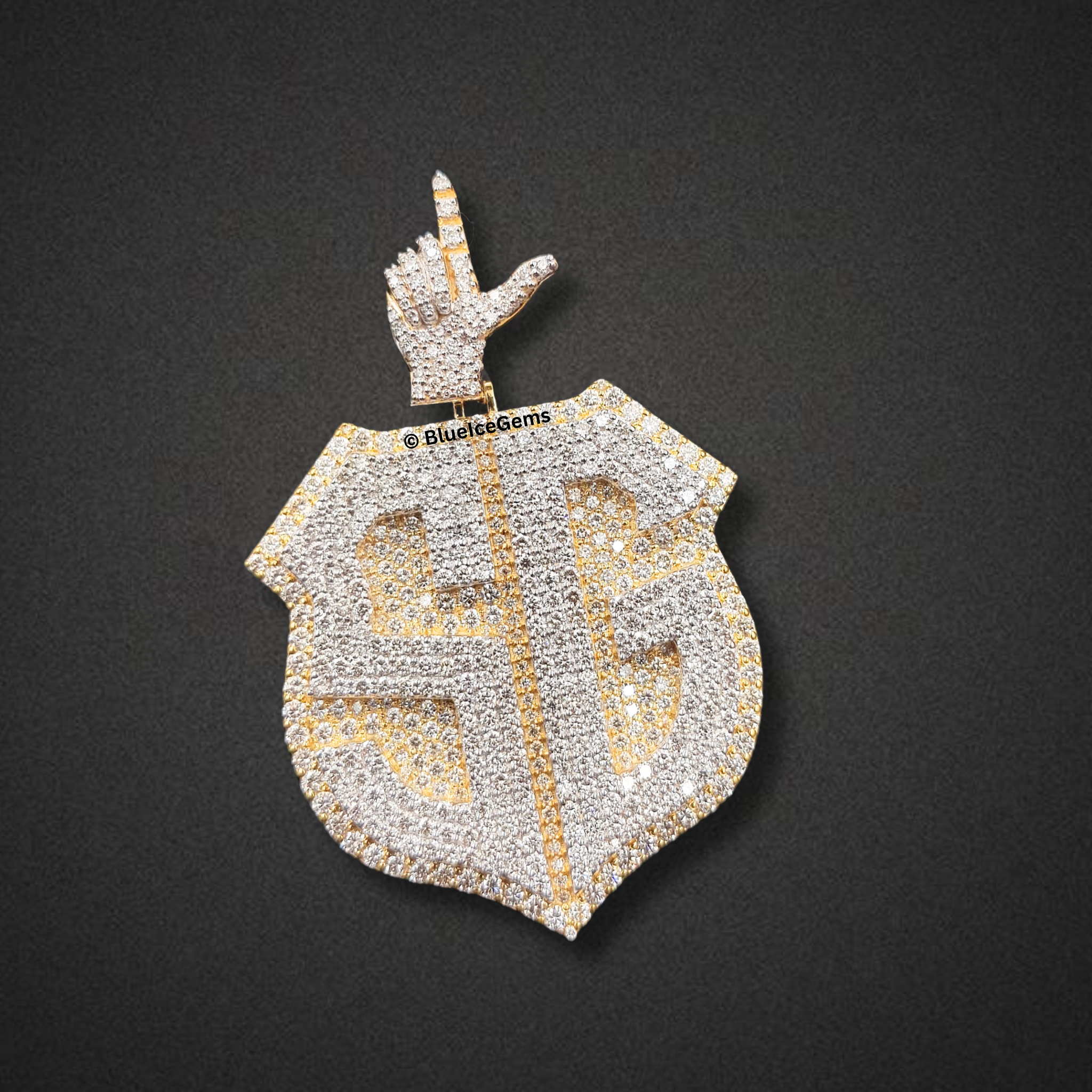 The "SG" Diamond Shield Pendant
