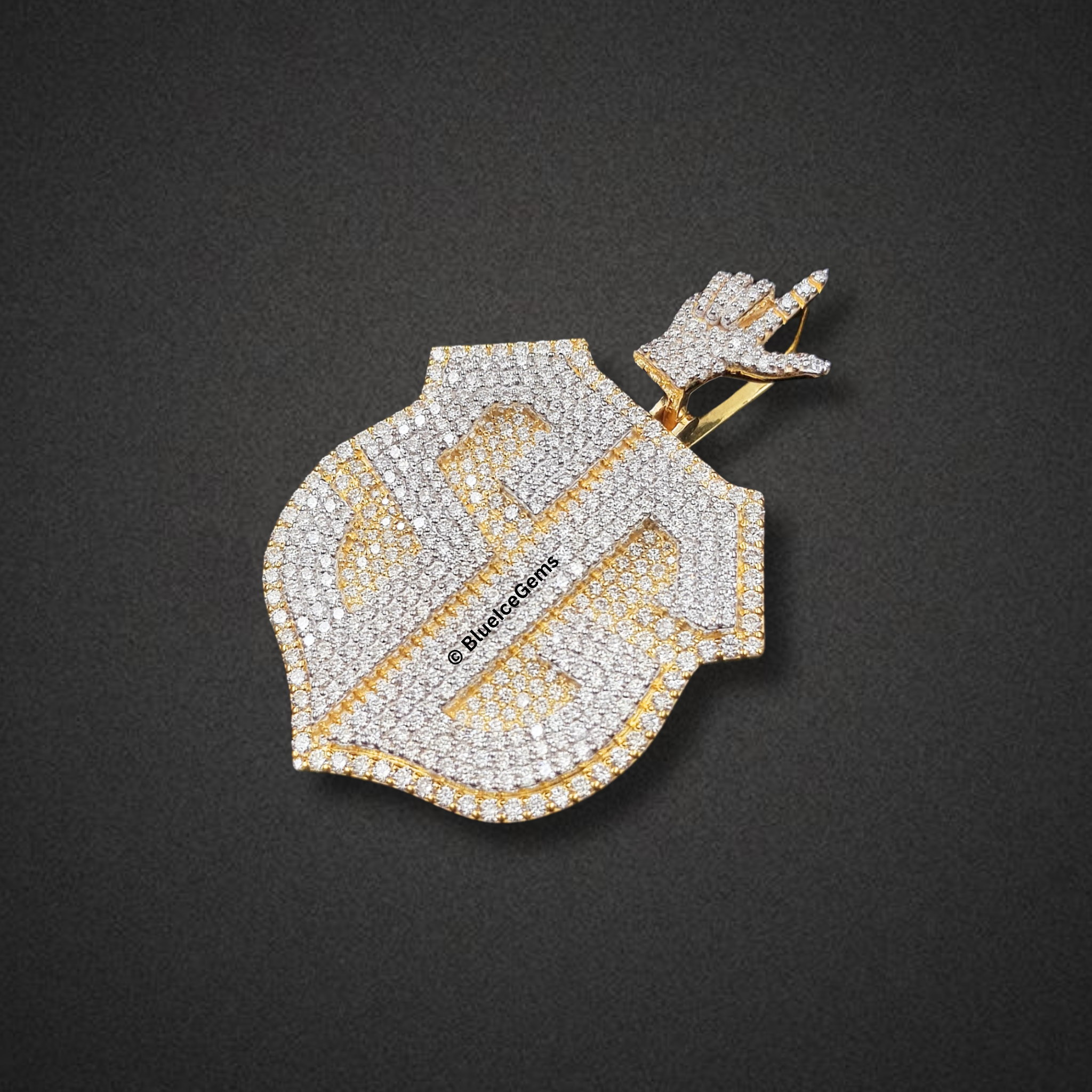 The "SG" Diamond Shield Pendant