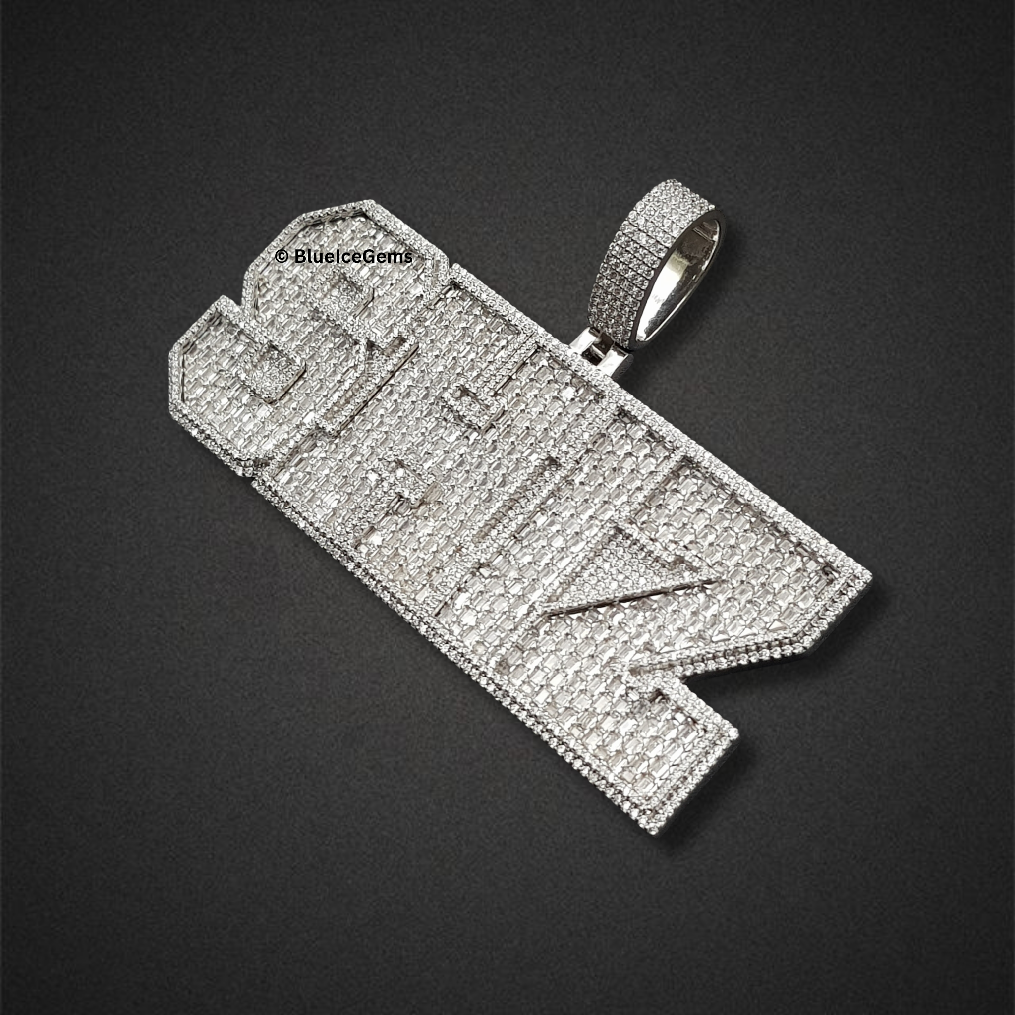 The "SHIZ" Baguette & Pave Diamond Statement Pendant