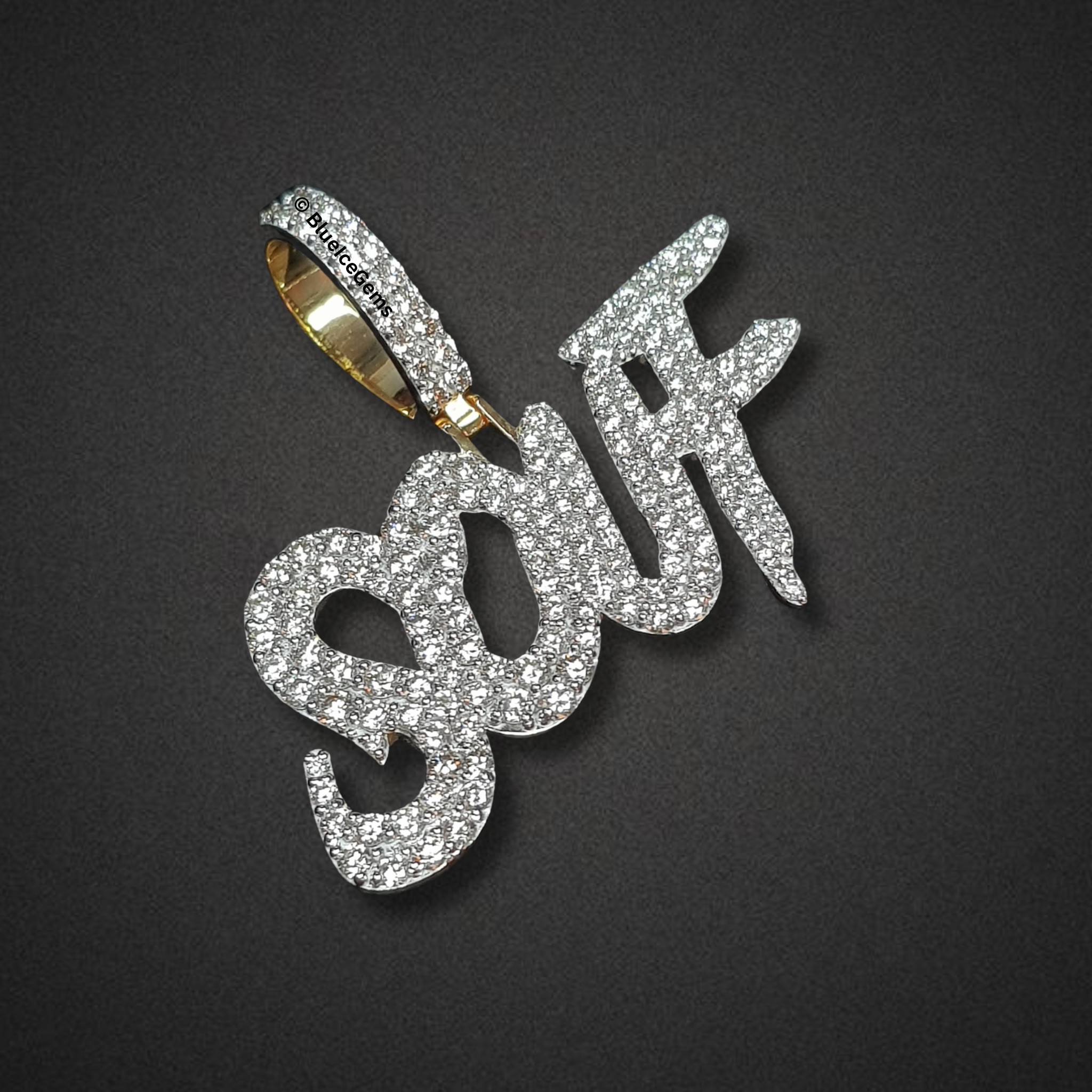 The "SOUF" Diamond Script Pendant
