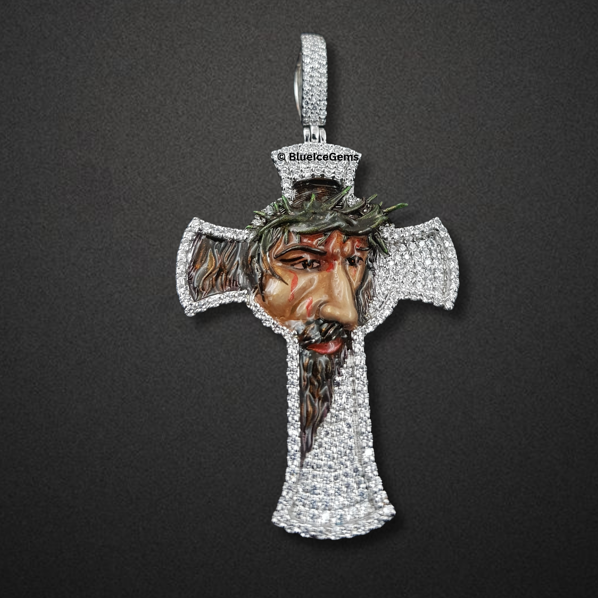 The "Sacred Agony" Diamond Cross Pendant