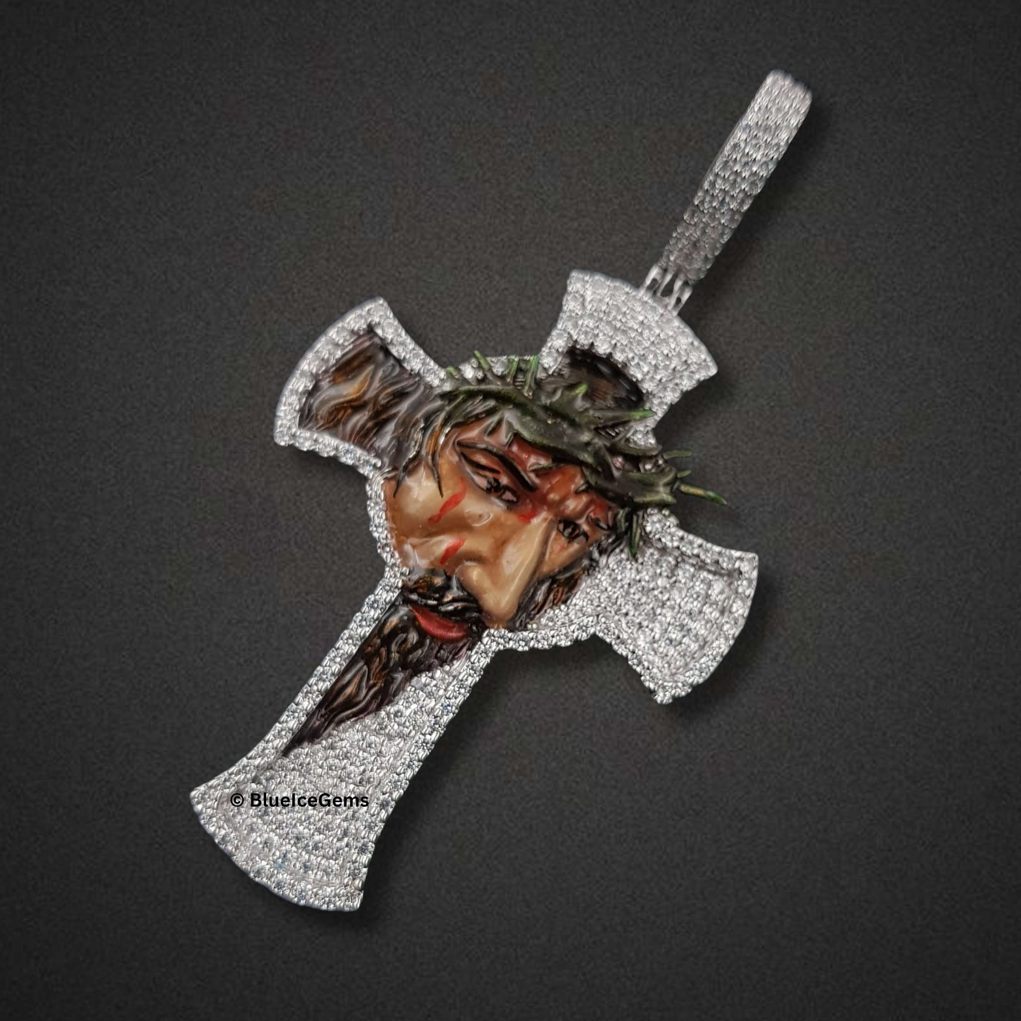 The "Sacred Agony" Diamond Cross Pendant