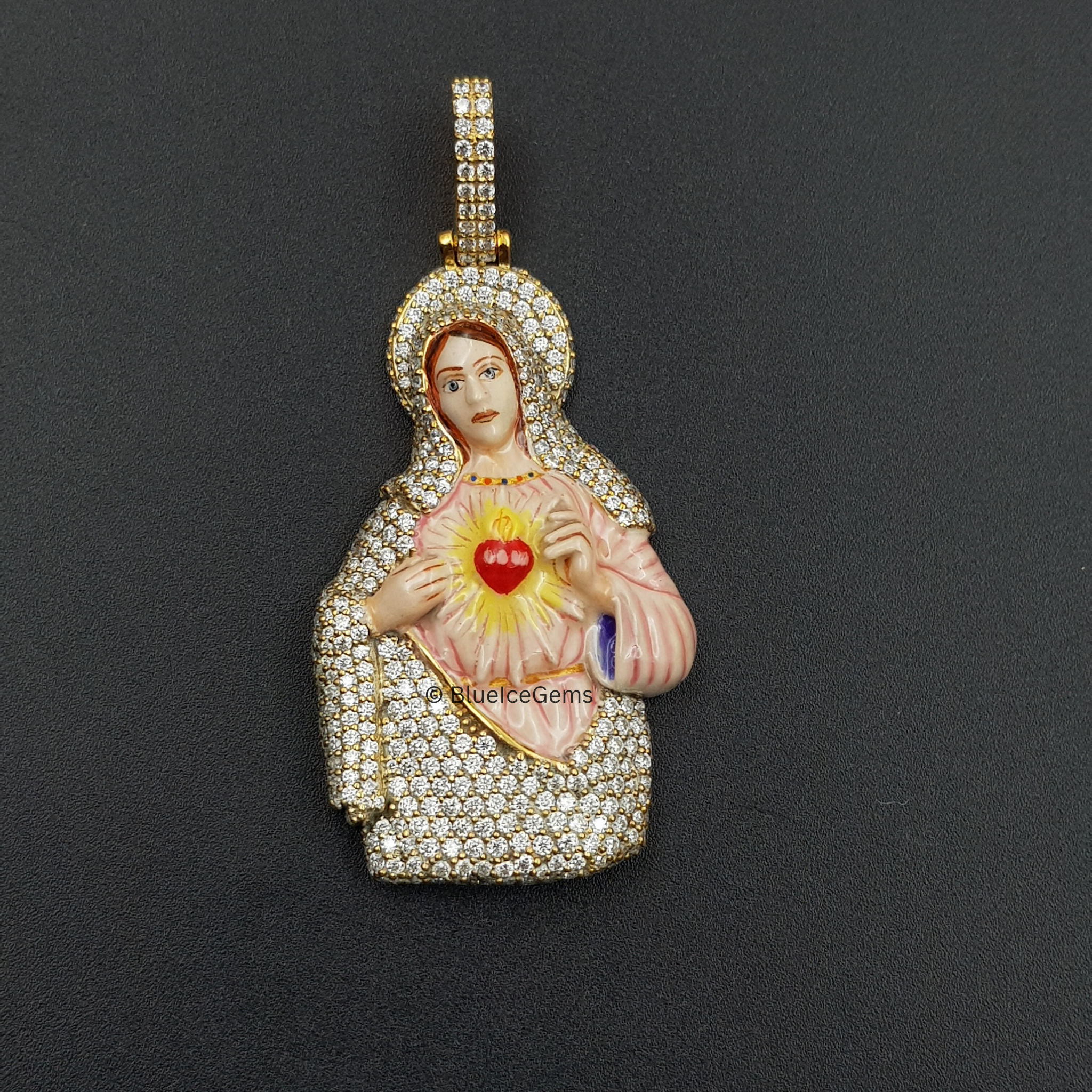 The "Sacred Heart" Diamond Madonna Pendant
