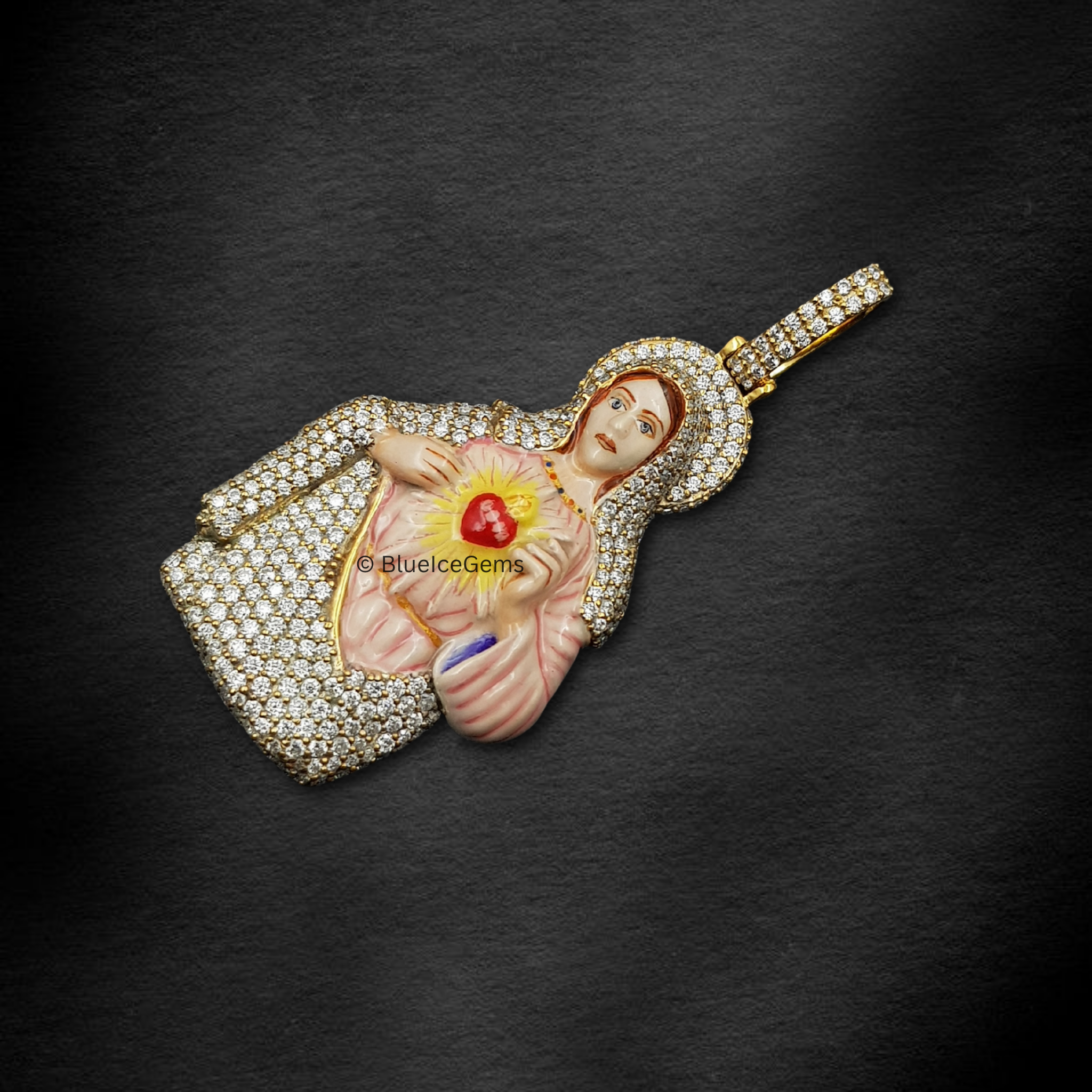 The "Sacred Heart" Diamond Madonna Pendant