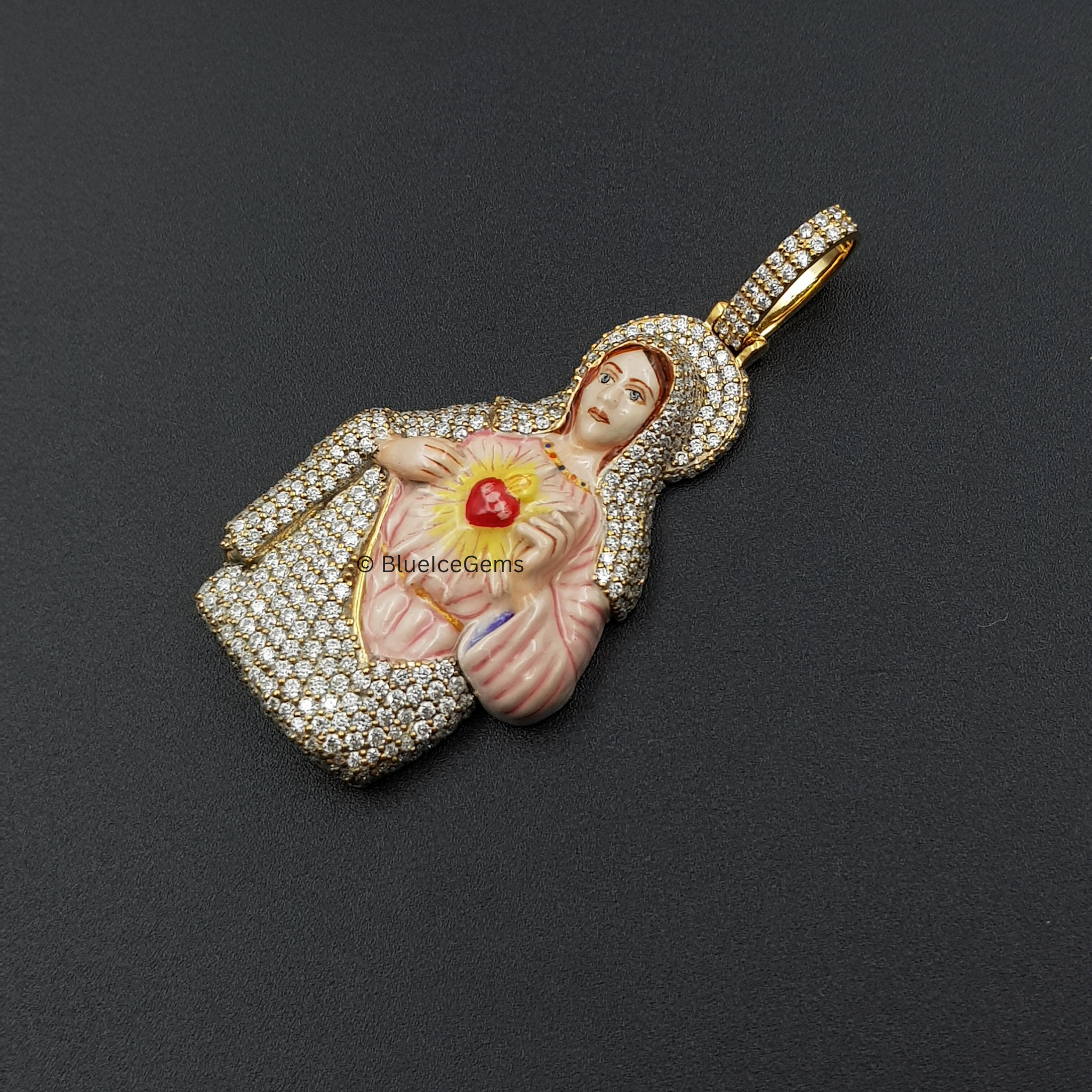 The "Sacred Heart" Diamond Madonna Pendant