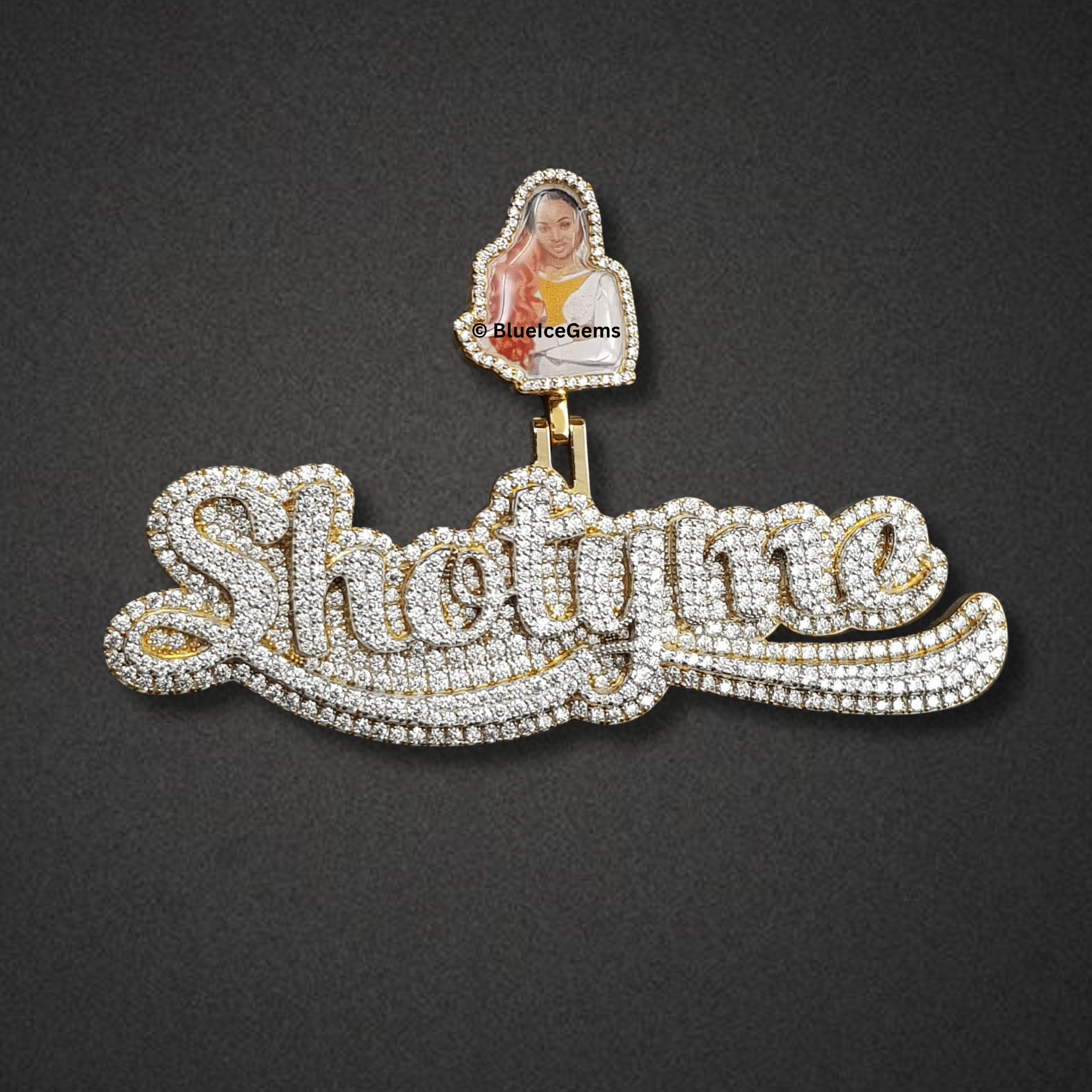 The "Shotyme" Diamond Portrait Pendant