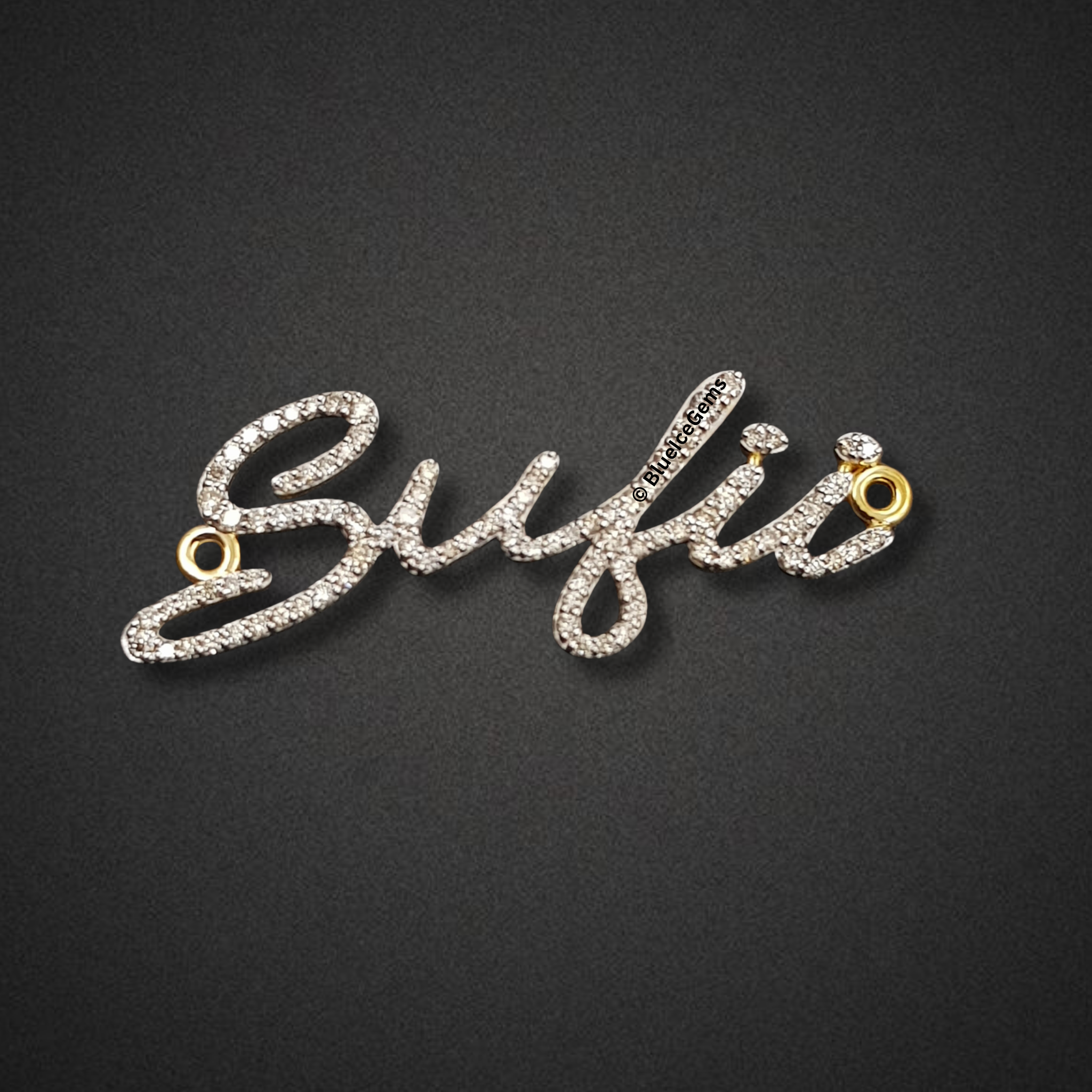 The "Sufii" Diamond Script Connector Pendant