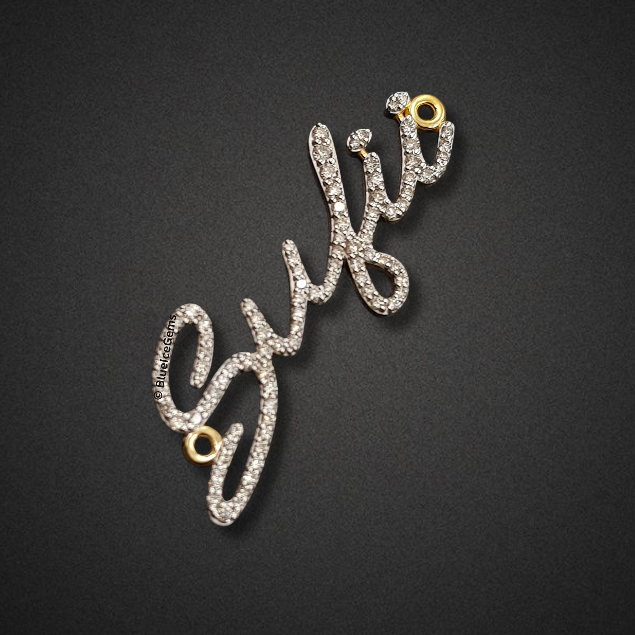 The "Sufii" Diamond Script Connector Pendant