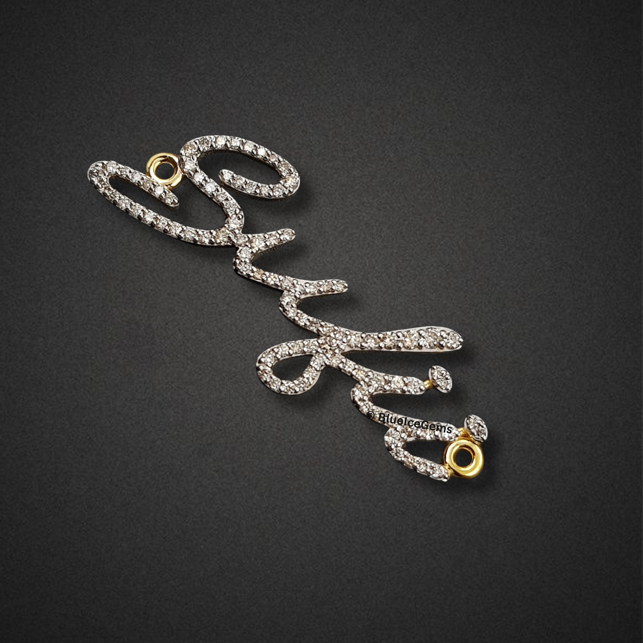 The "Sufii" Diamond Script Connector Pendant