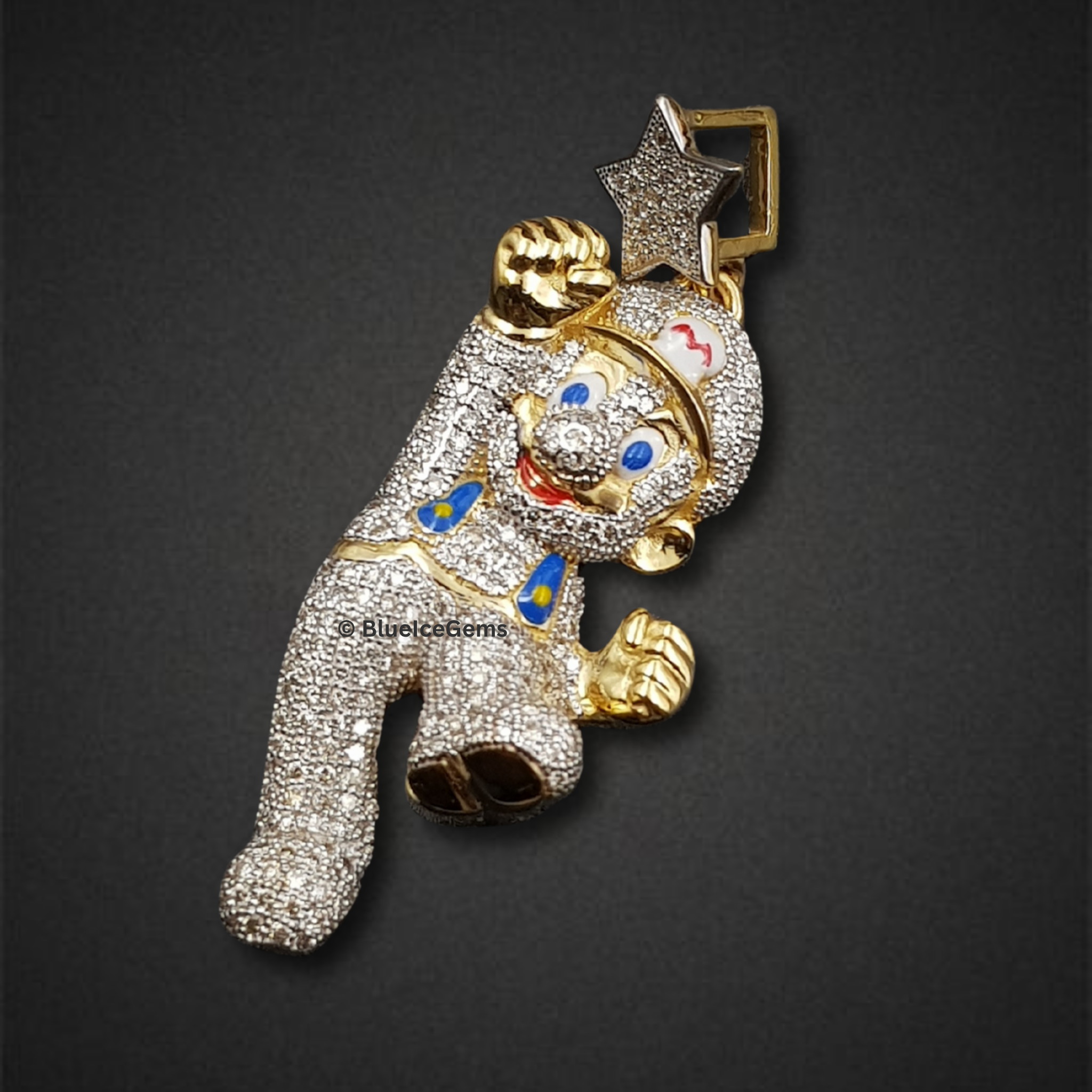 The "Super Star" Diamond Mario Pendant
