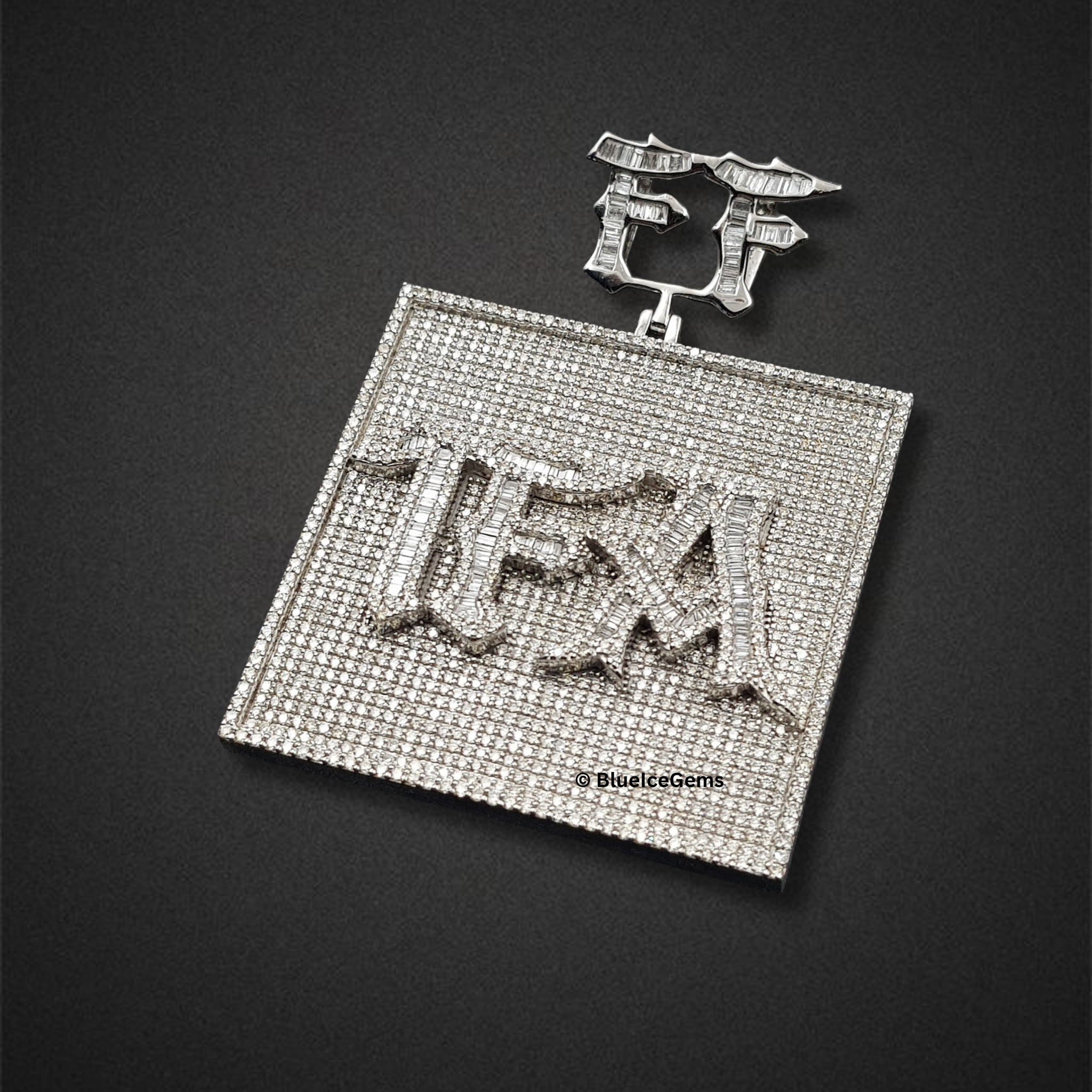 The "TFA" Diamond Block & Initials Medallion Pendant