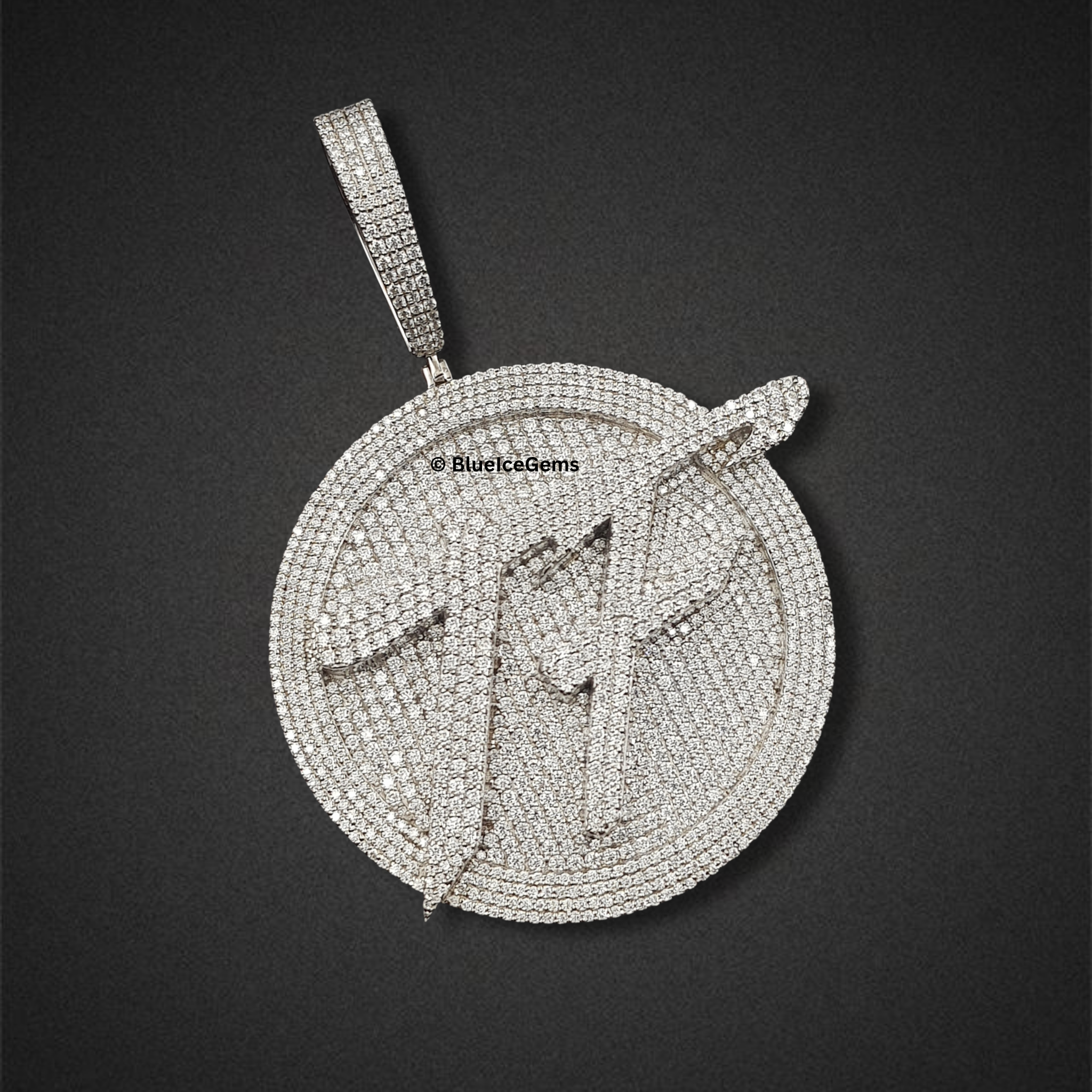 The "TF" Diamond Circle Emblem Pendant