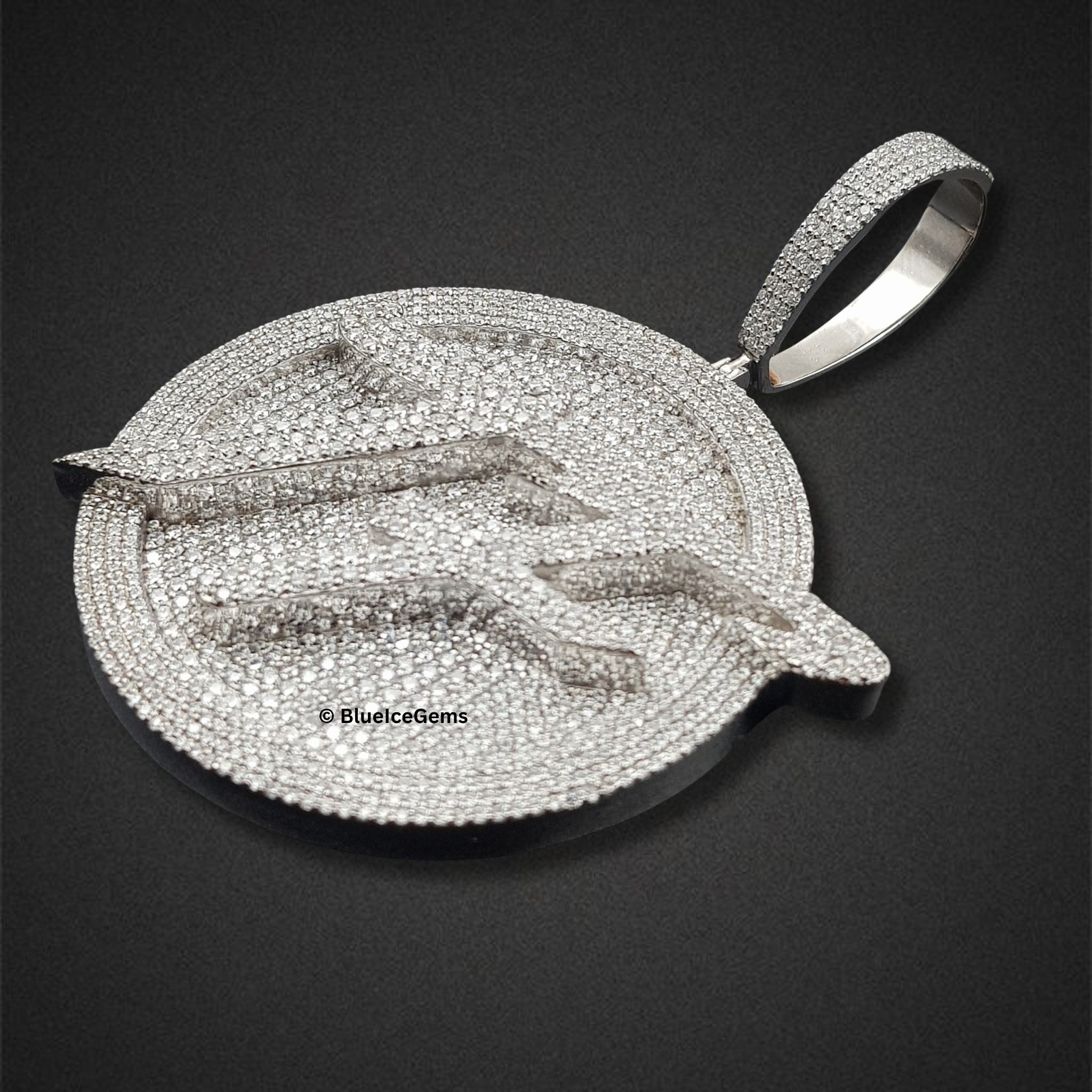 The "TF" Diamond Circle Emblem Pendant