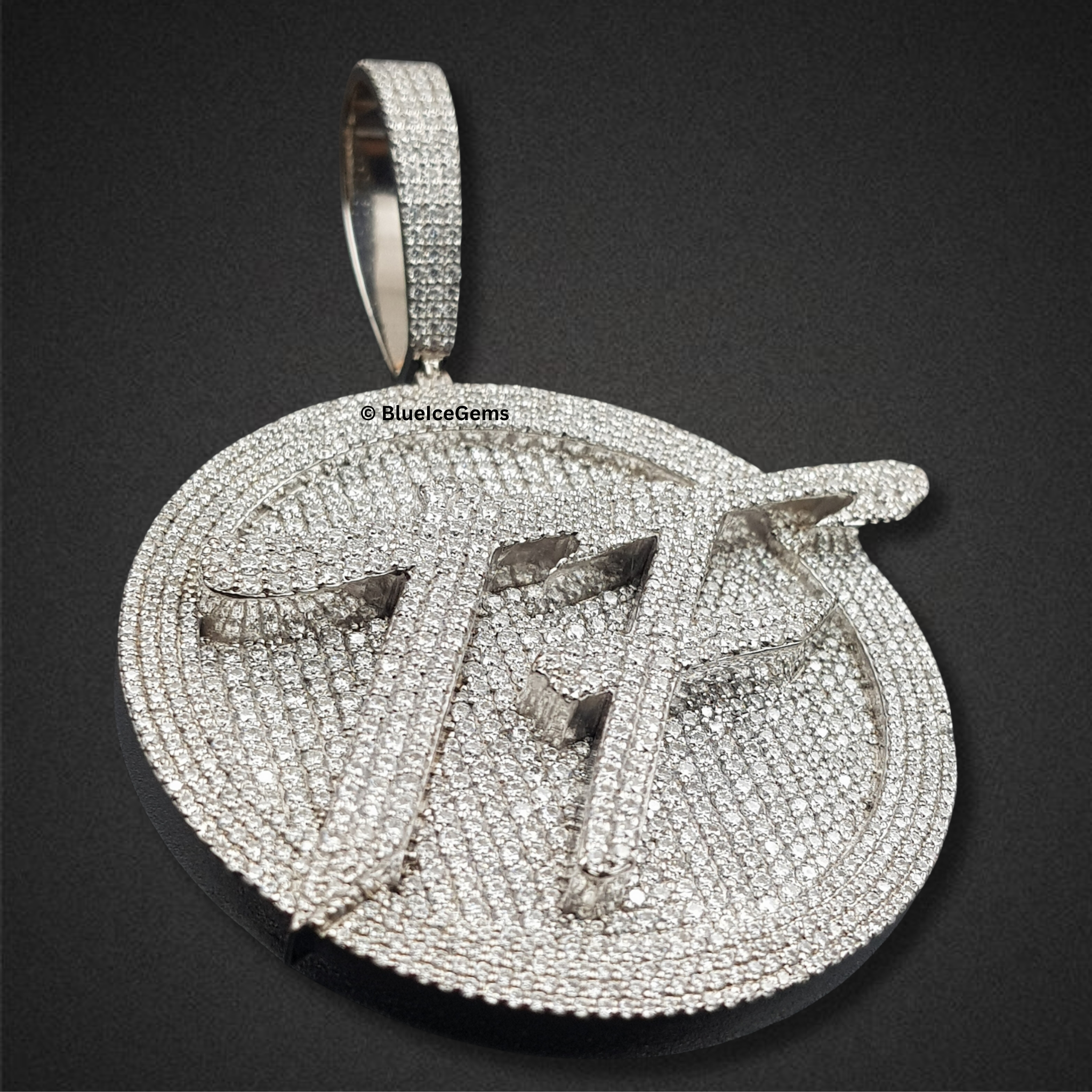 The "TF" Diamond Circle Emblem Pendant
