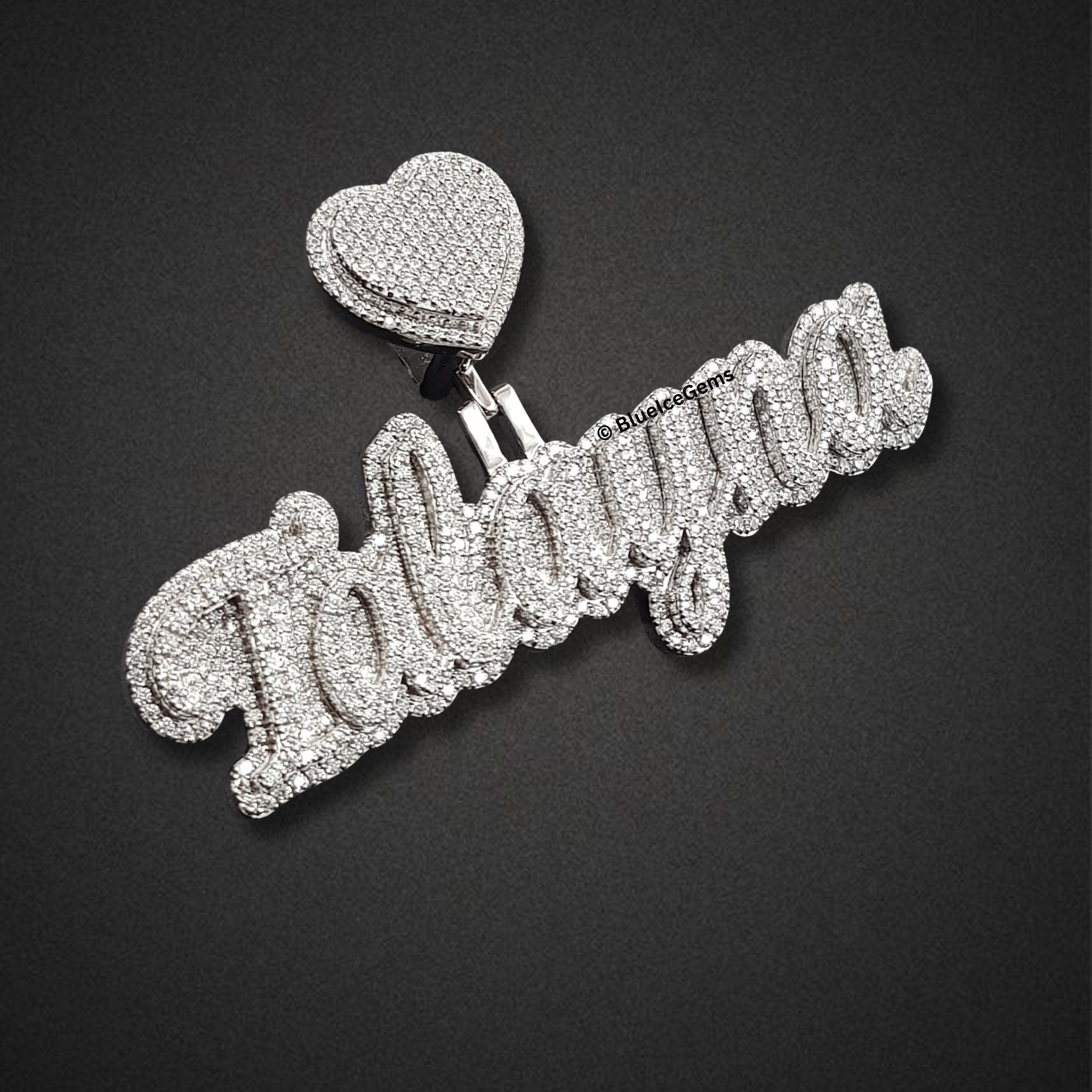 The "Tokyoana" Heartfelt Diamond Script Pendant