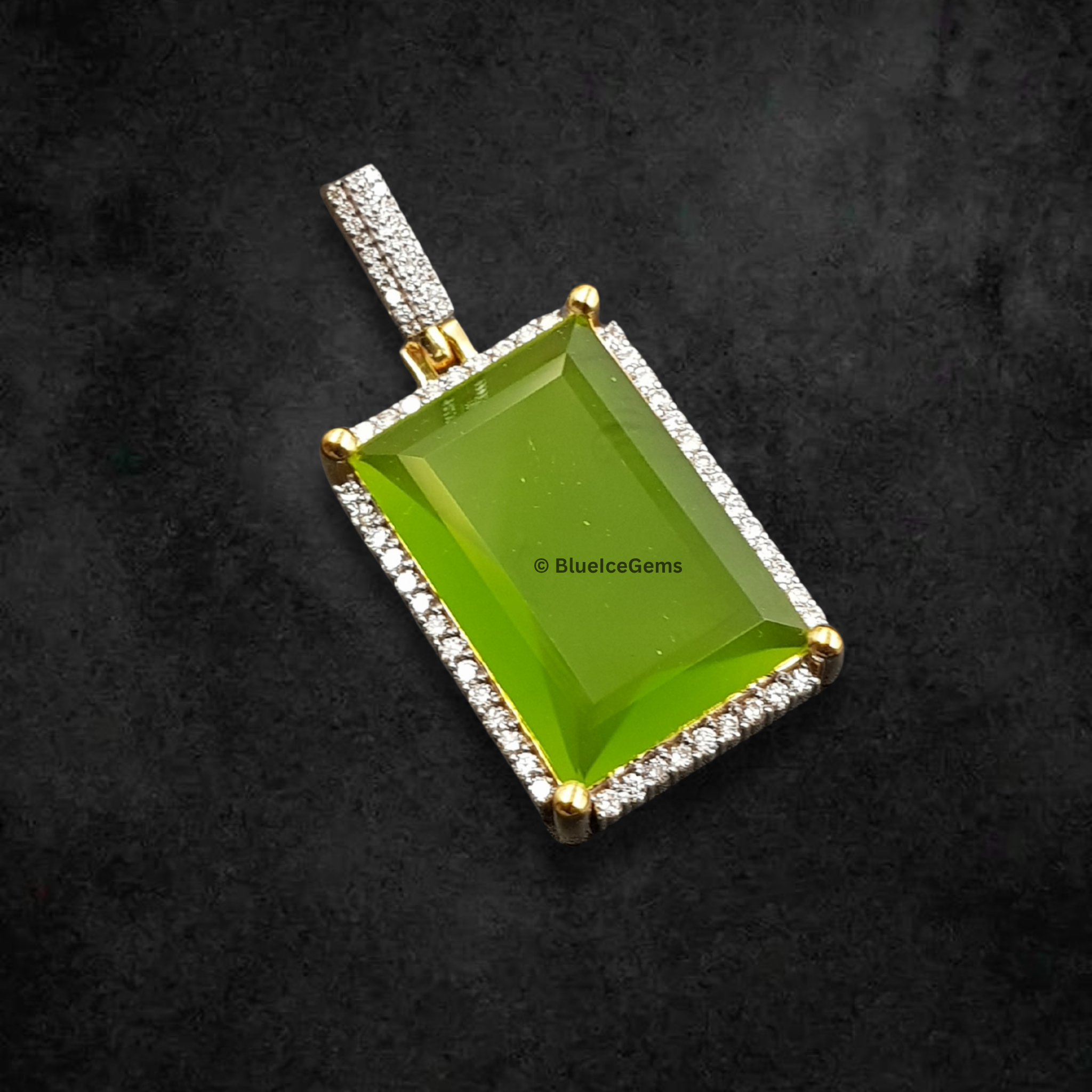 The "Verdant Aura" Peridot & Diamond Statement Pendant