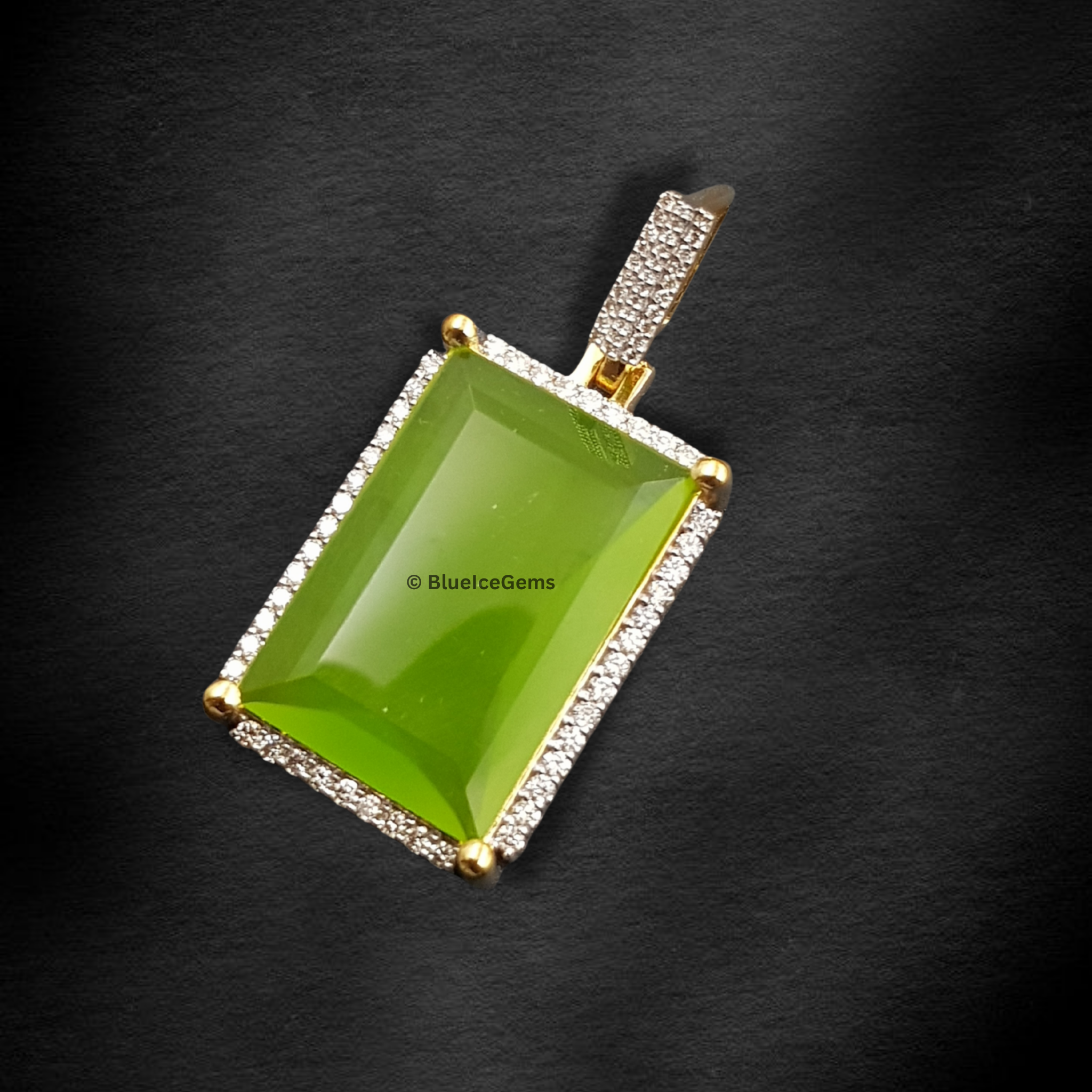 The "Verdant Aura" Peridot & Diamond Statement Pendant
