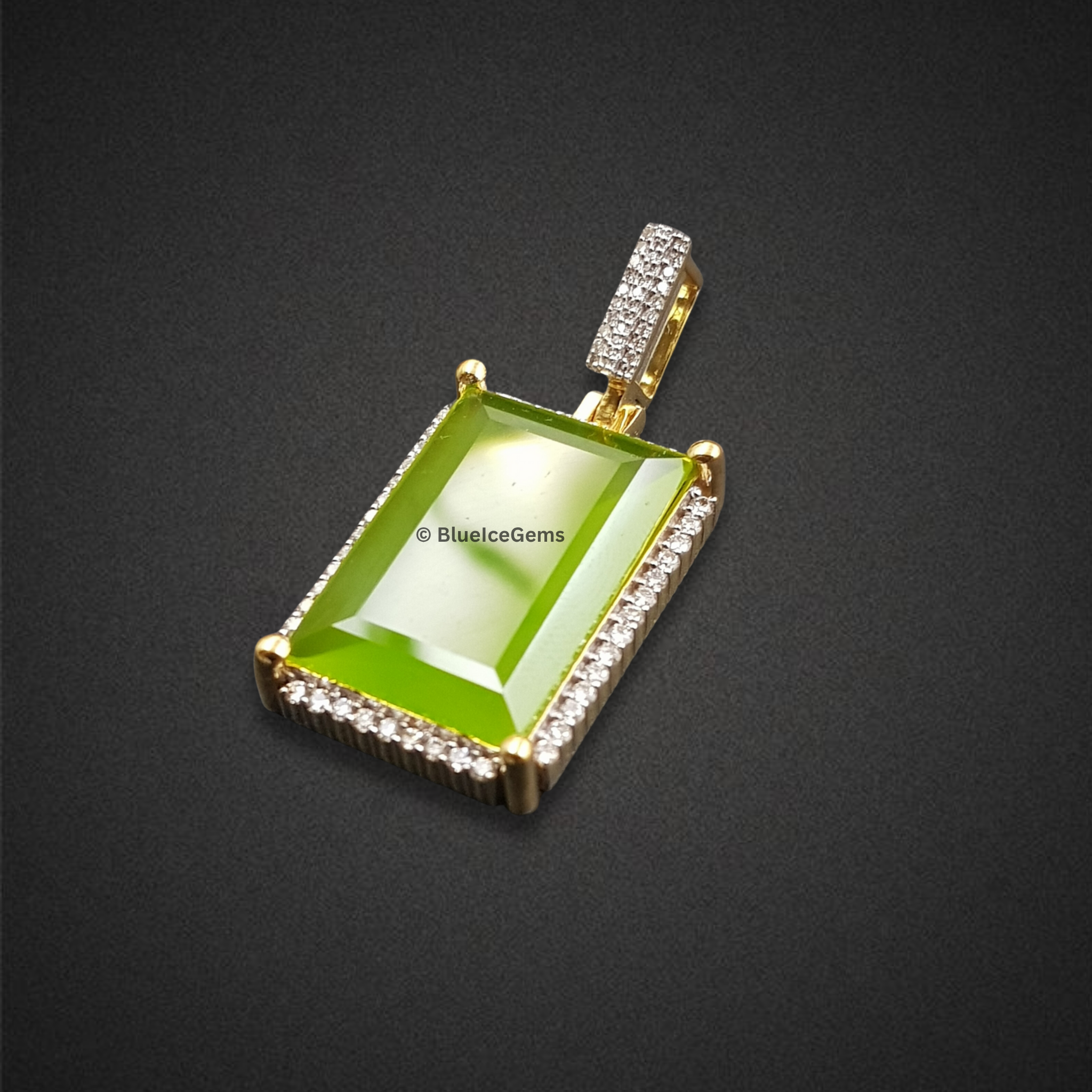 The "Verdant Aura" Peridot & Diamond Statement Pendant