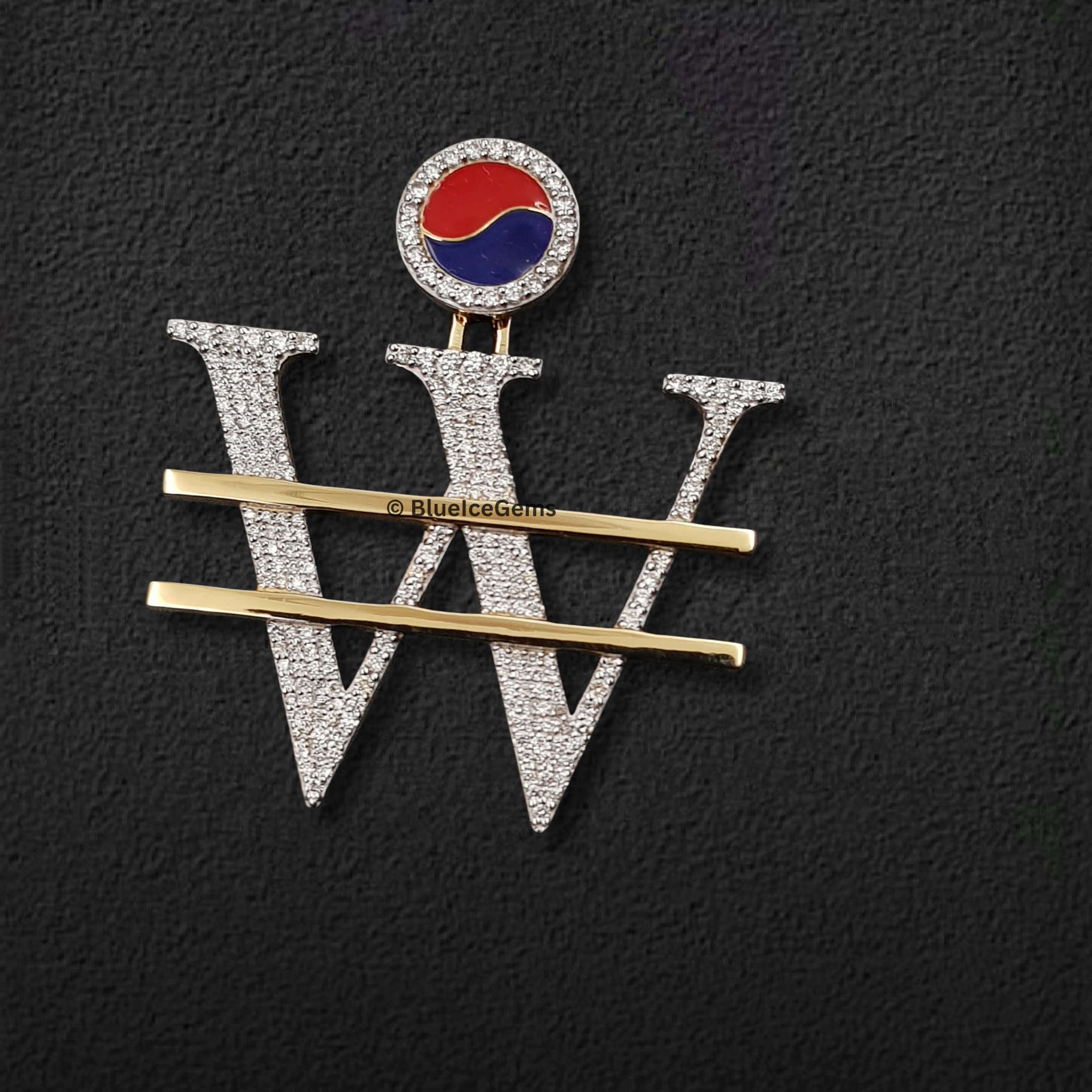 The "Won Power" Diamond & Enamel Pendant