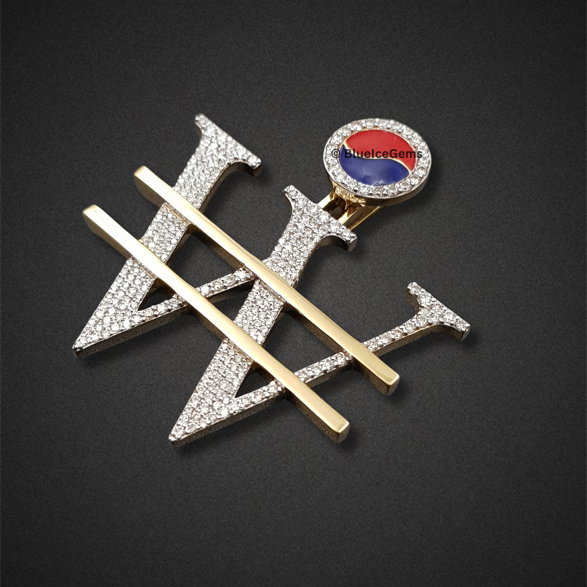 The "Won Power" Diamond & Enamel Pendant