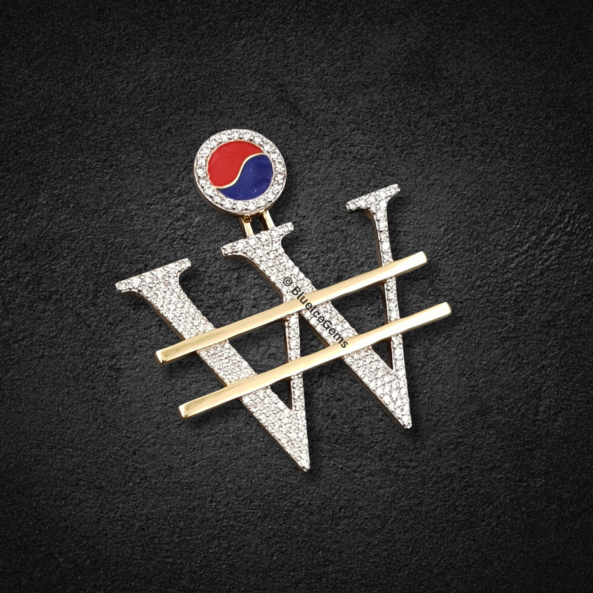 The "Won Power" Diamond & Enamel Pendant