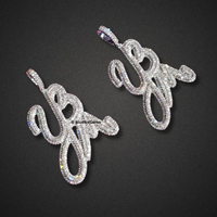 The "YB" Double Diamond Script Pendant