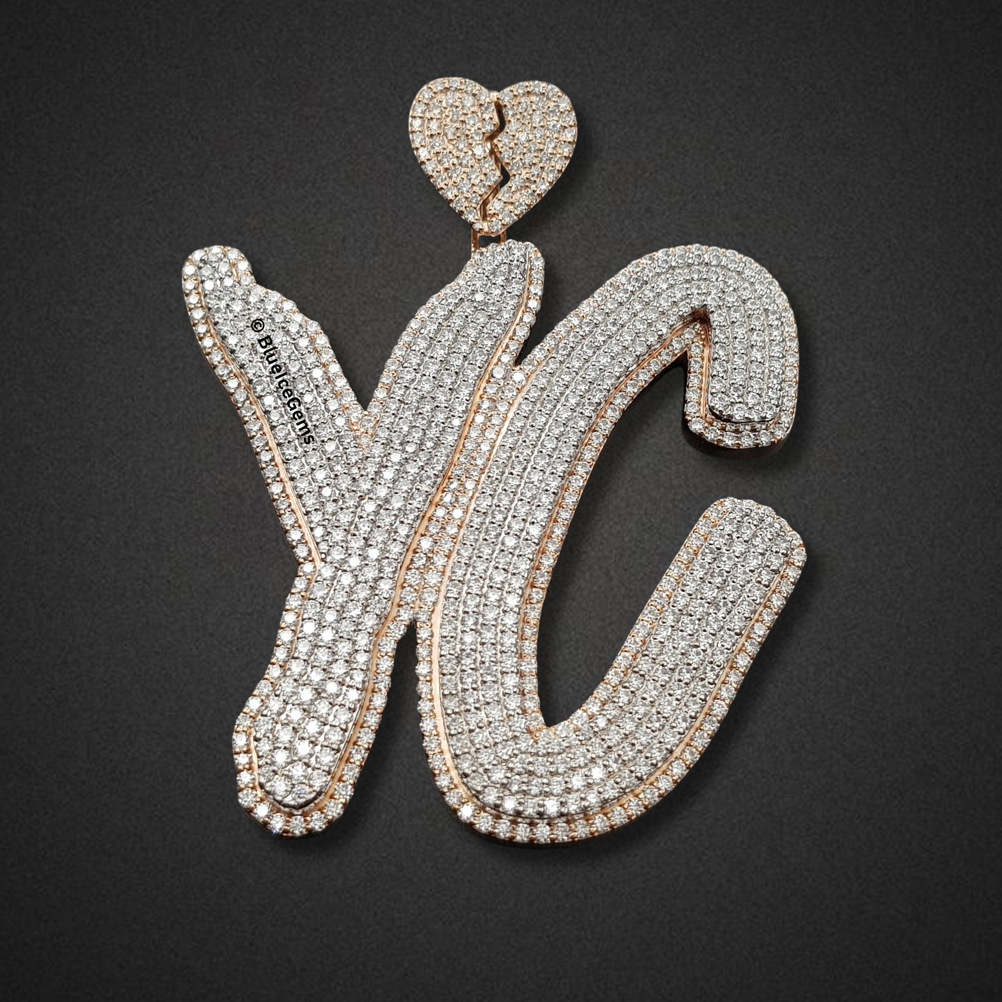 The "YC" Broken Heart Diamond Pendant