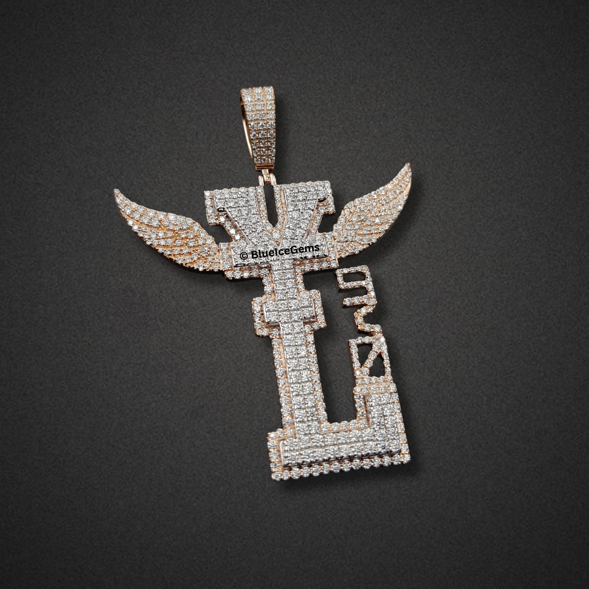 The "YL" Angel Wing Diamond Pendant