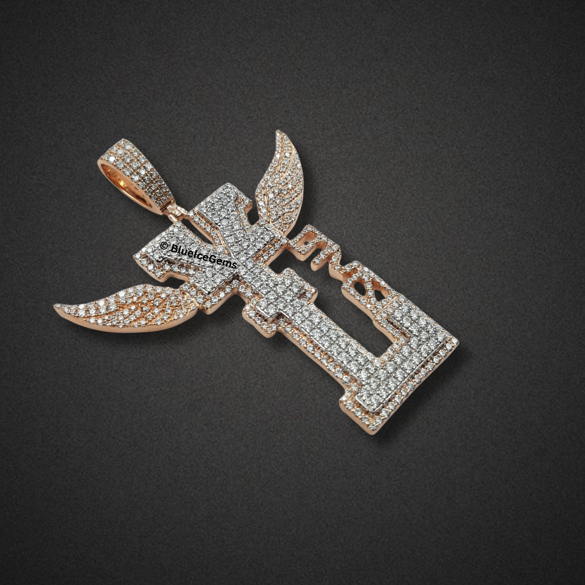 The "YL" Angel Wing Diamond Pendant