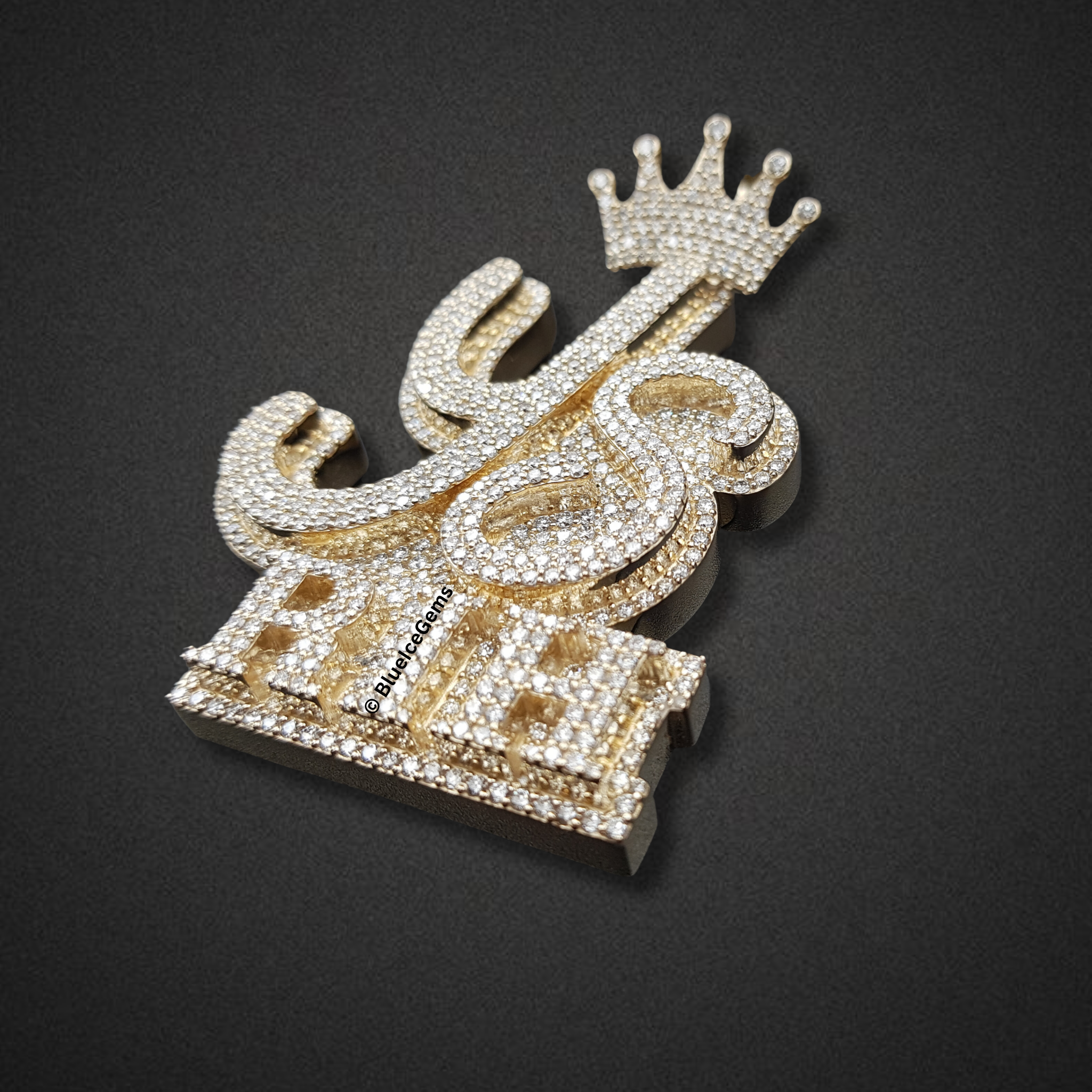 The "YS RIH" Crowned Diamond Pendant