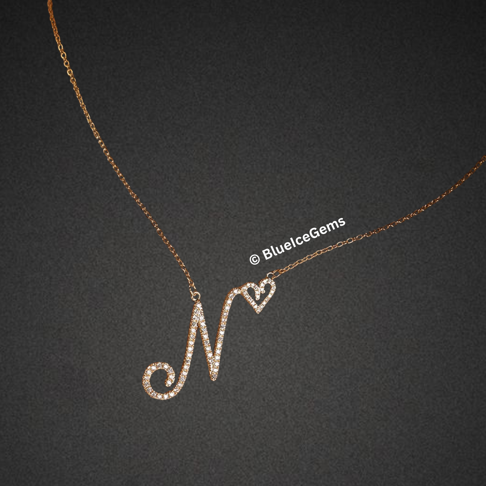Custom Cursive "Love" Initial Necklace
