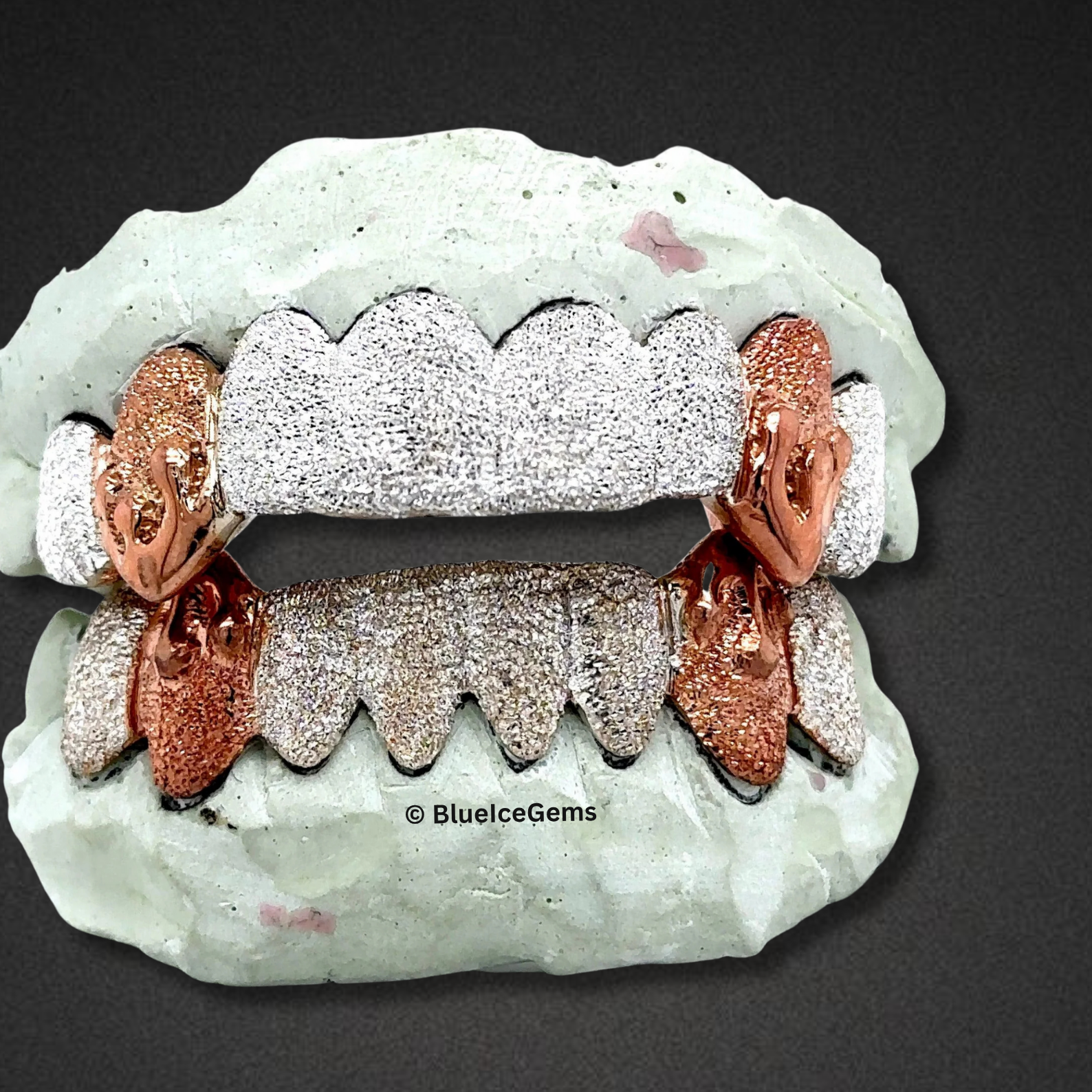Blaze Frost Two‑Tone Grillz