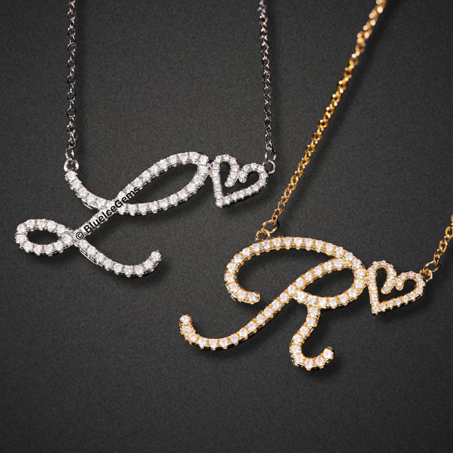 Custom Cursive "Love" Initial Necklace