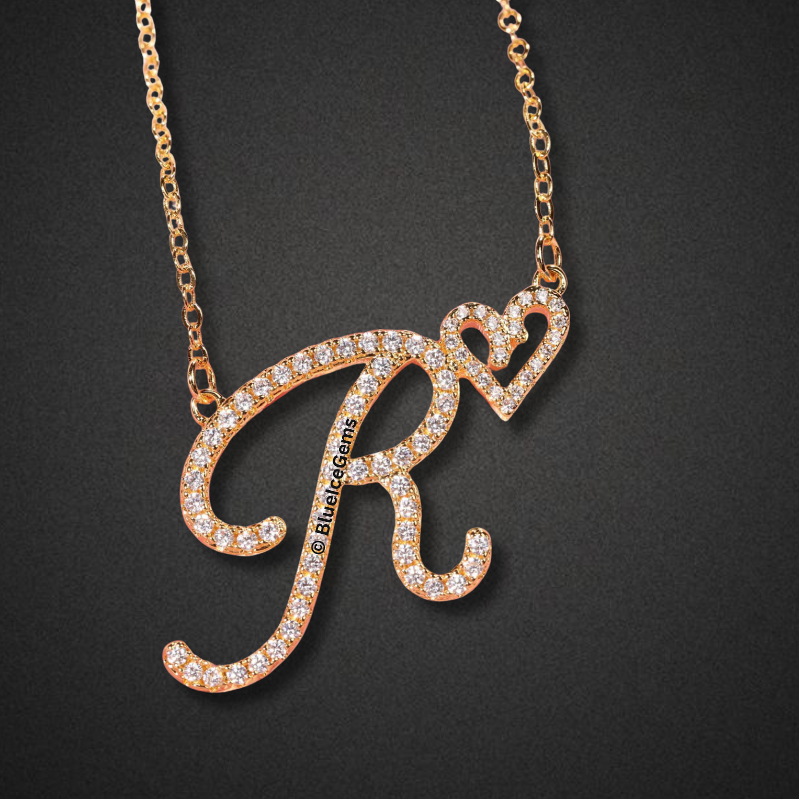 Custom Cursive "Love" Initial Necklace