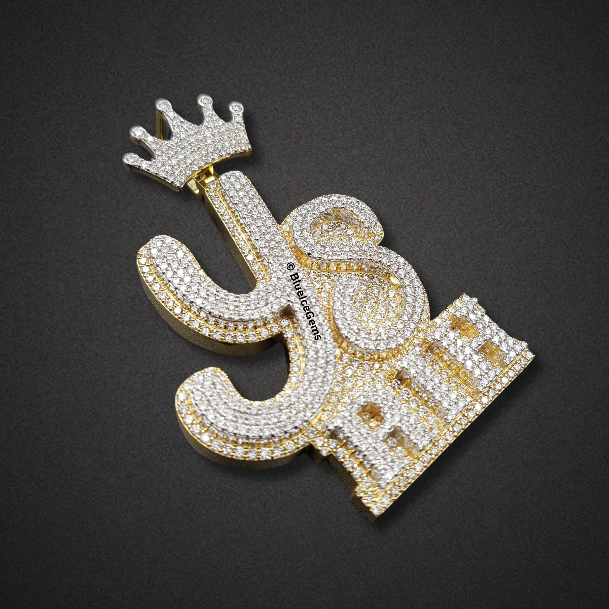 The "YS RIH" Crowned Diamond Pendant