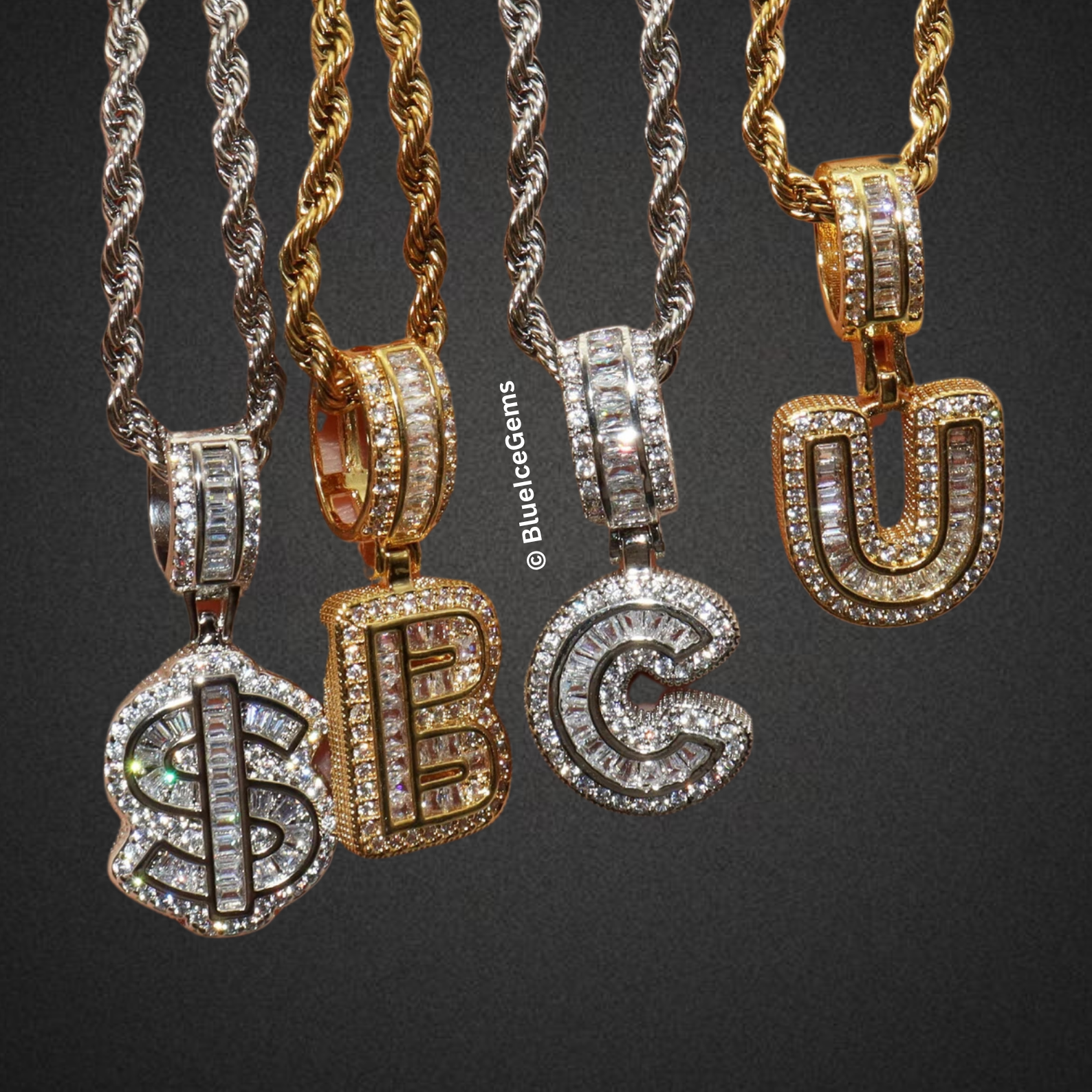 The "Billionaire" Iced Out Initial Necklace