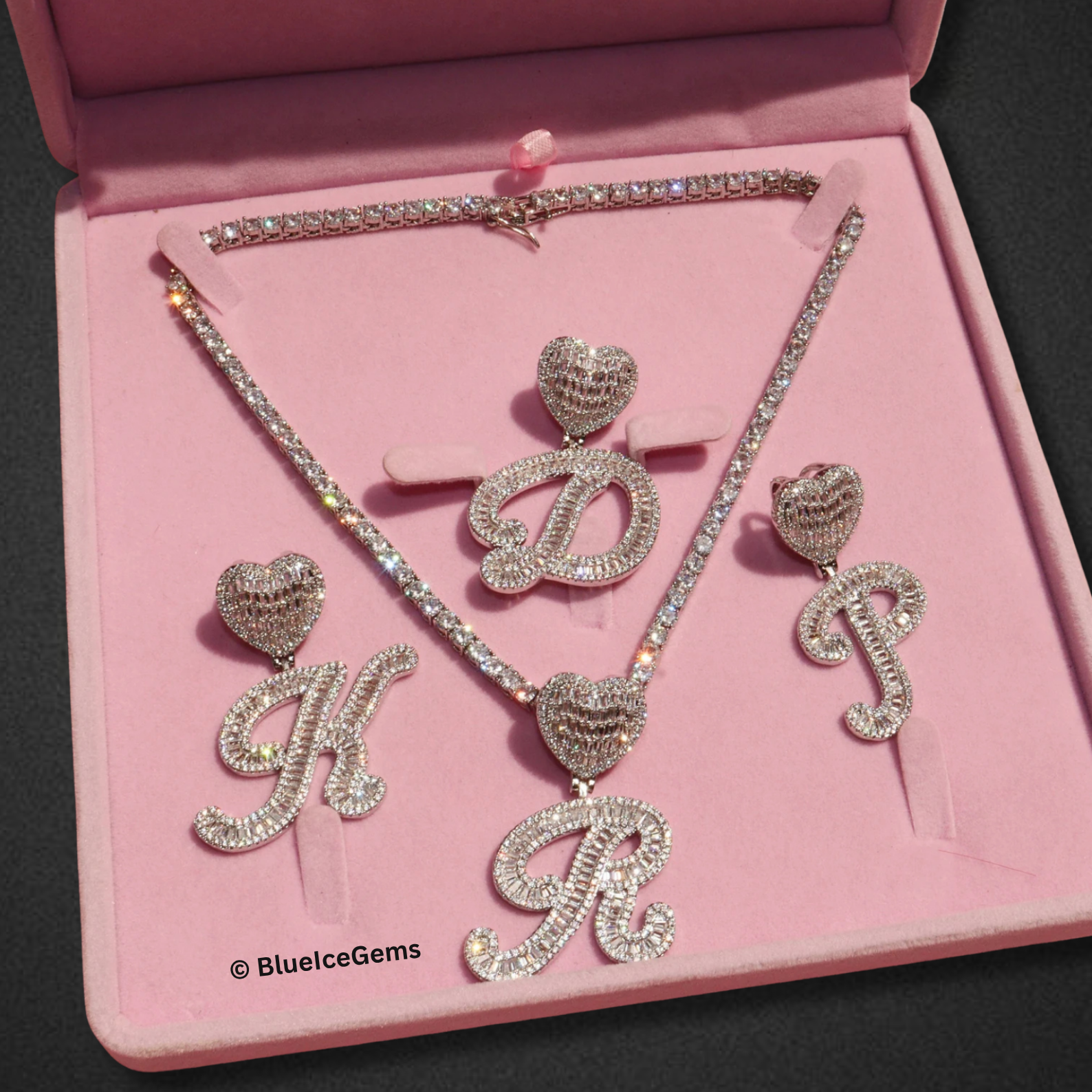 Custom Baguette & Brilliant-Cut Initial Necklace